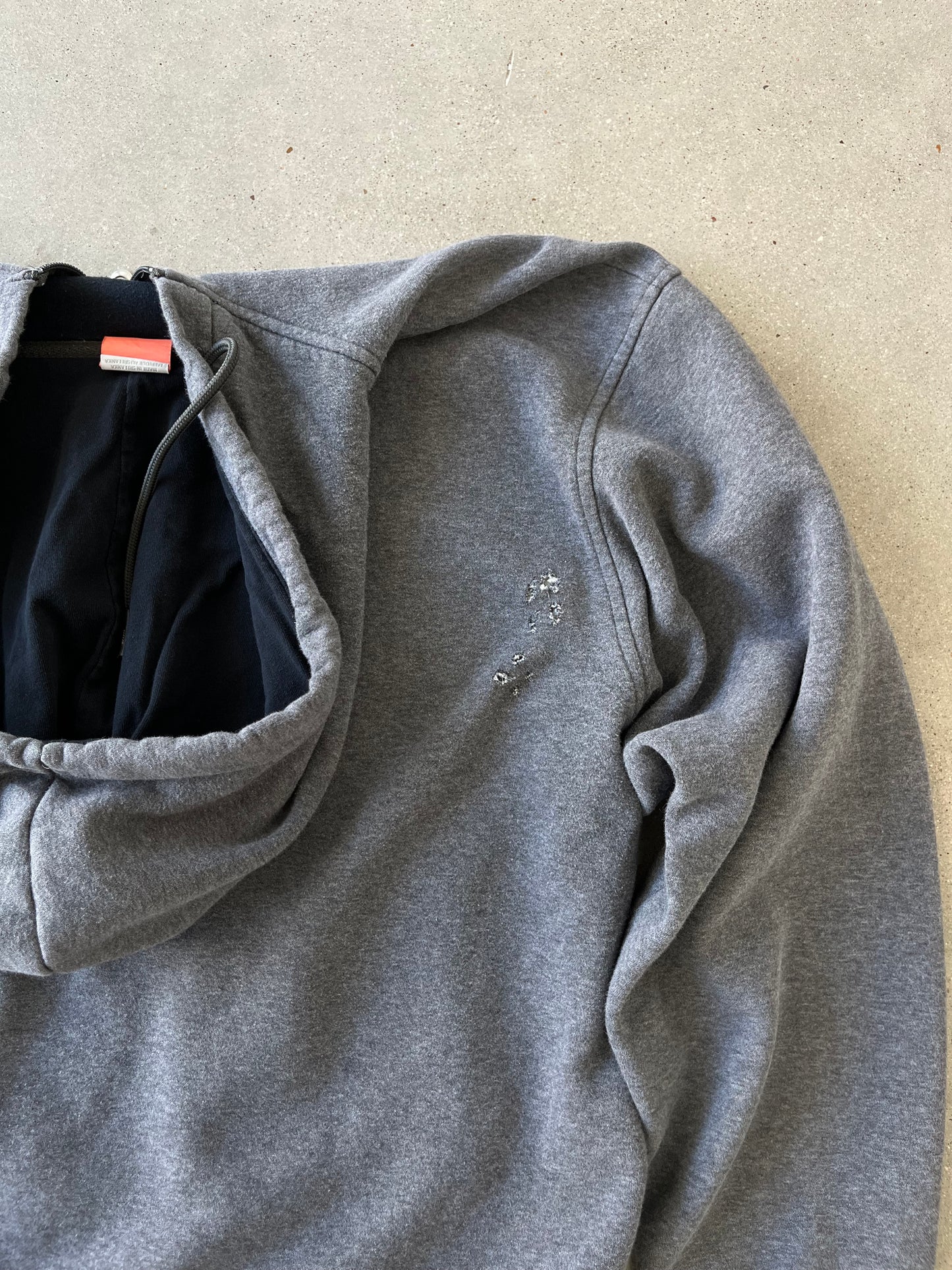 Vintage Nike Mini Swoosh Gray Zip-up Hoodie - XL