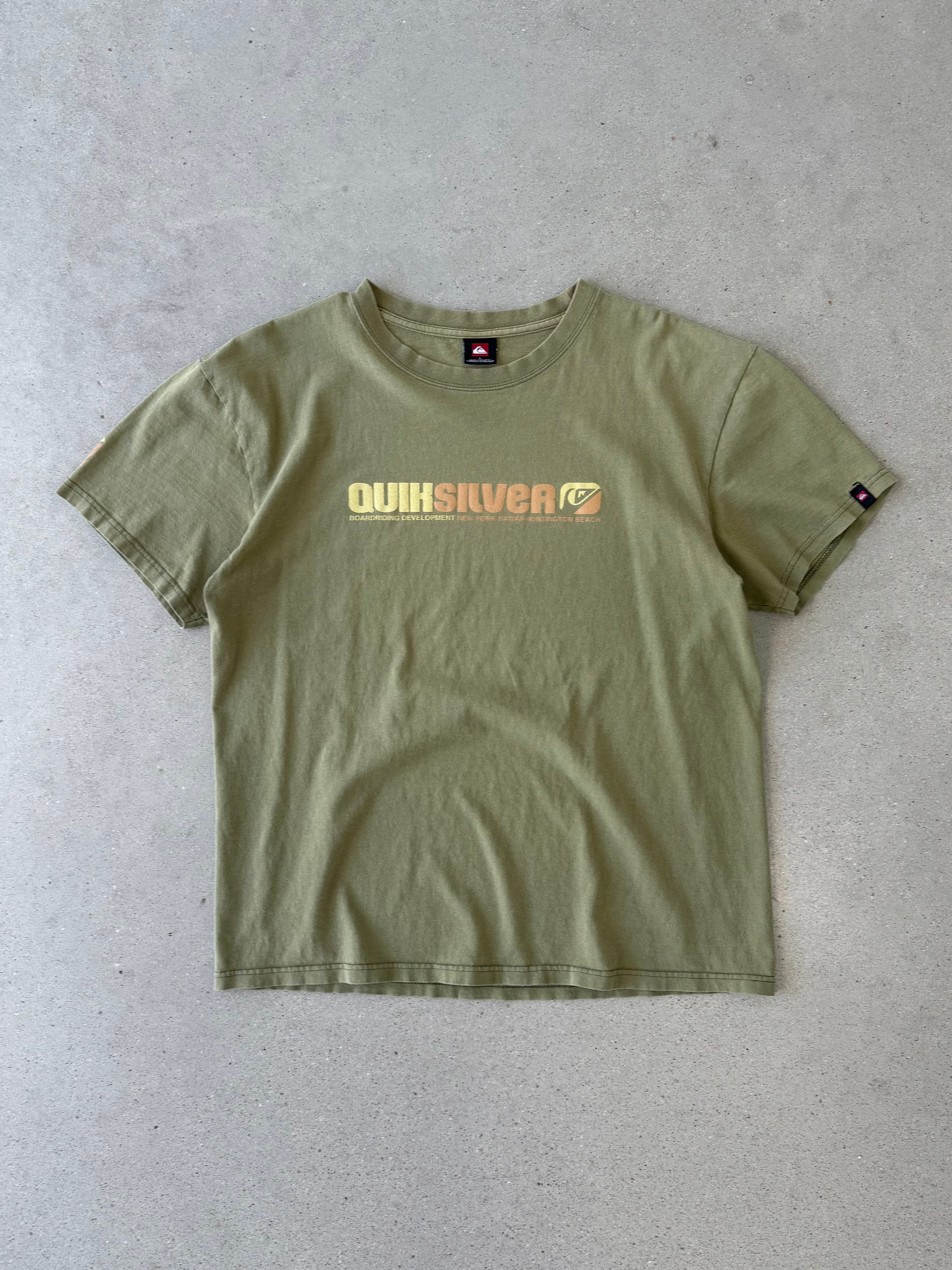 Vintage Quicksilver Surfer Olive Tee - L