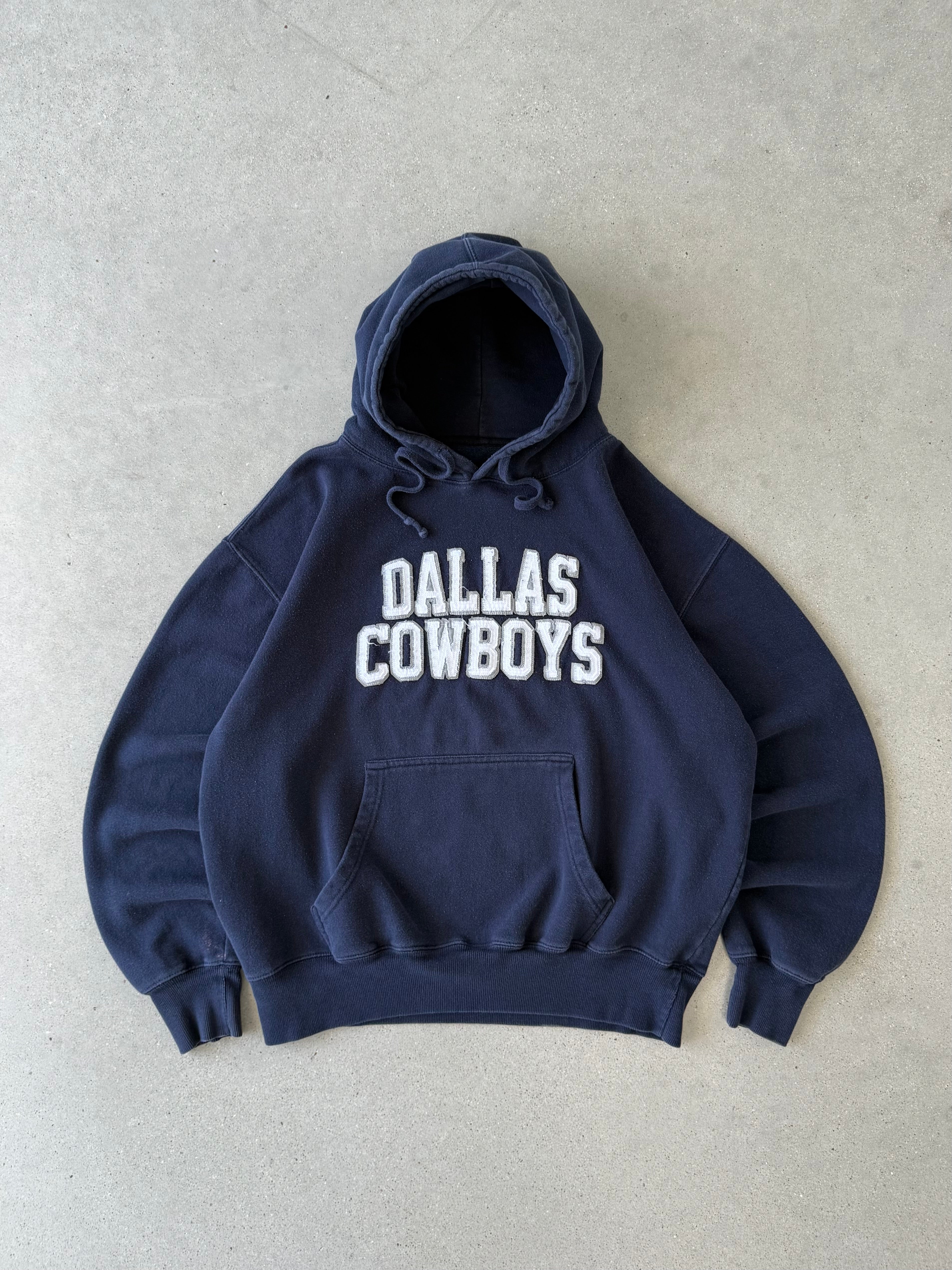 Vintage Dallas Cowboys Spellout Navy Hoodie  - XL