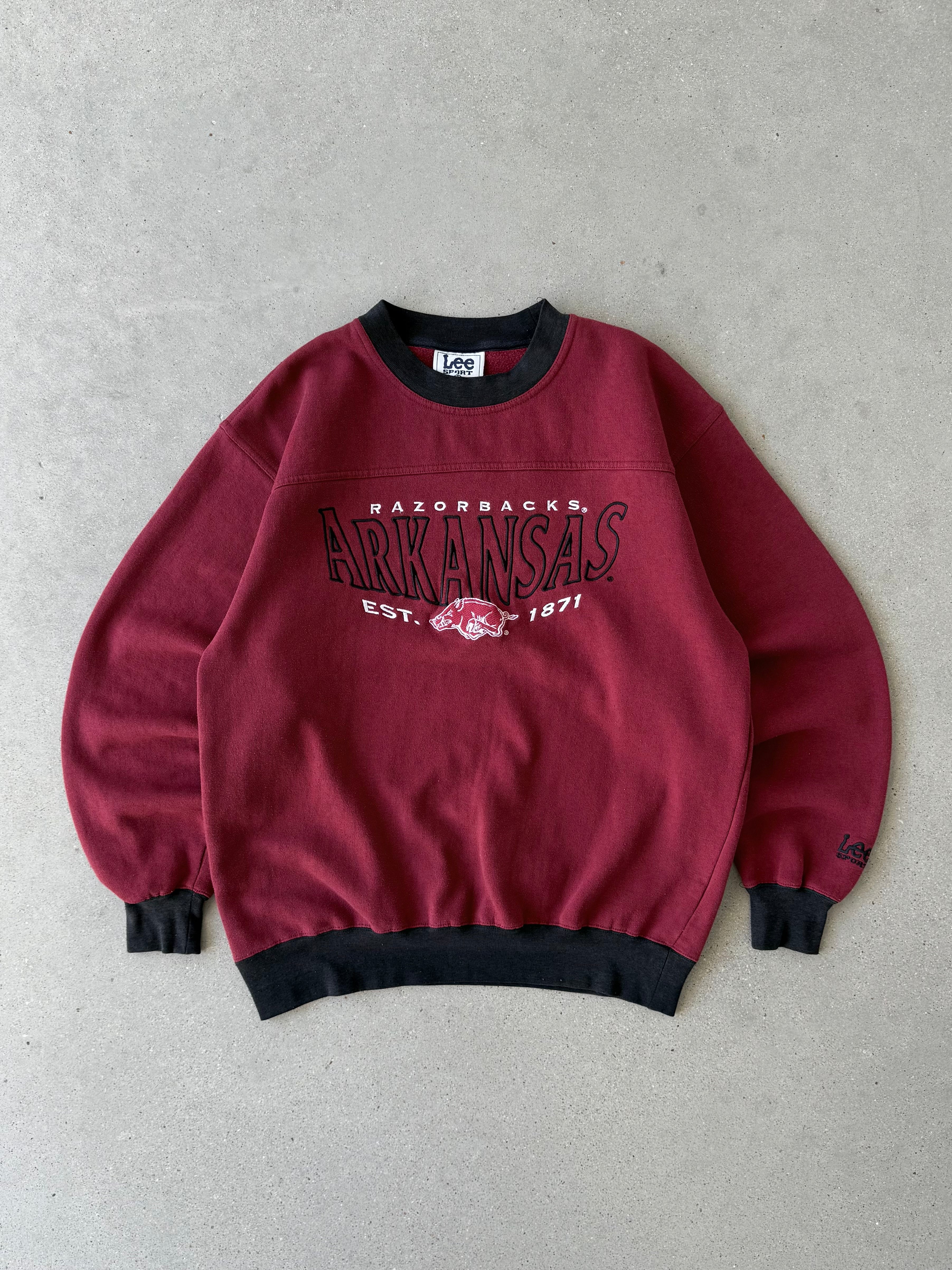 Vintage University of Arkanasas "Razorbacks"  Maroon Sweatshirt  - M