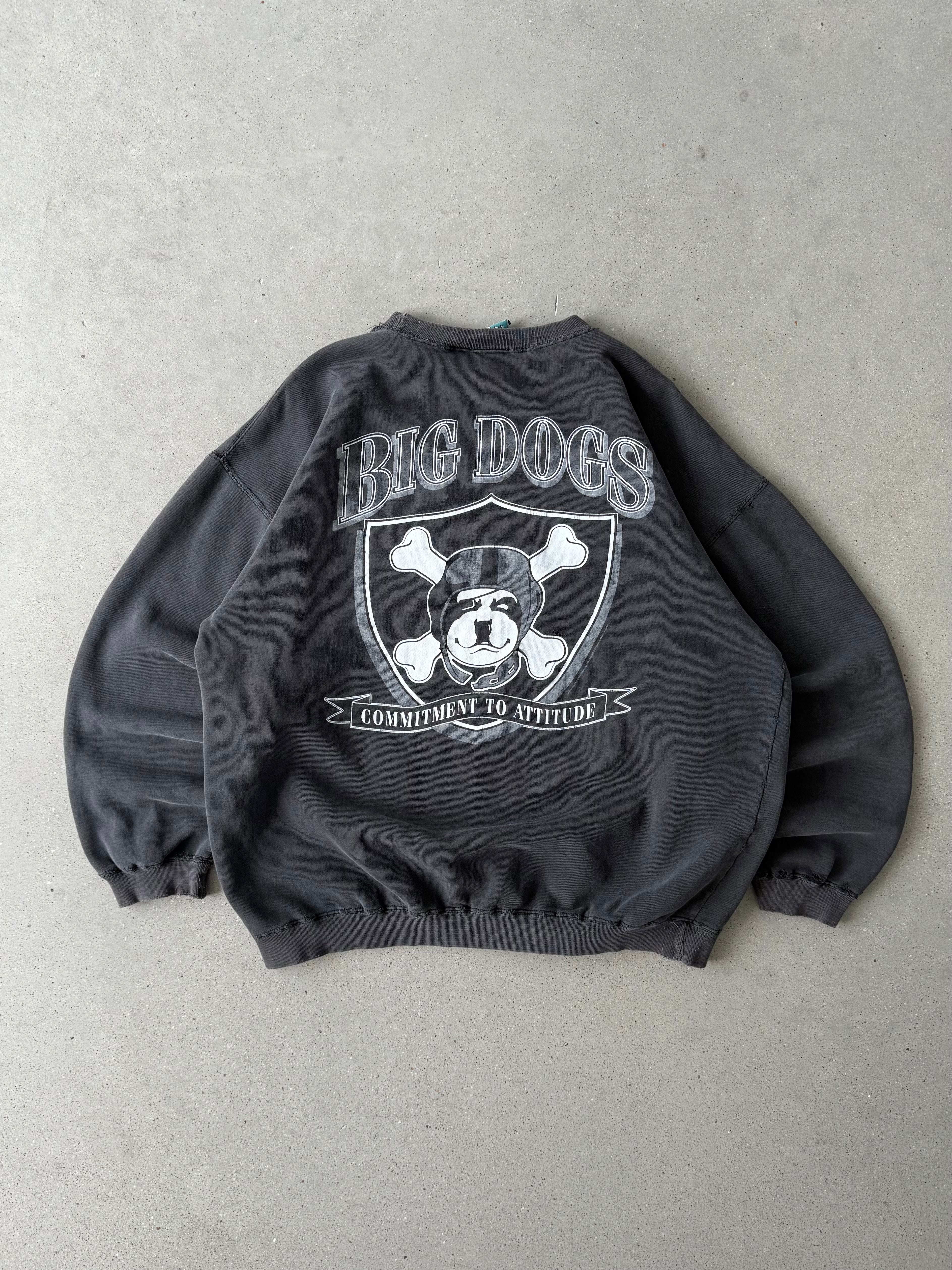 Vintage 1990s Big Dogs Oakland Raiders Crewneck - M