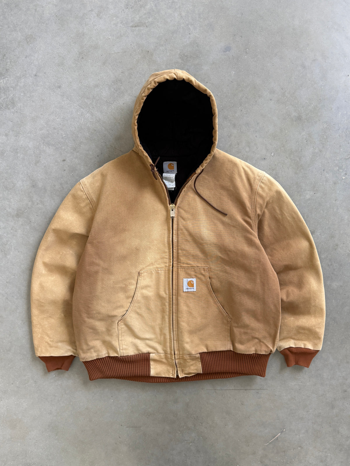 Vintage Carhartt Tan Hooded Work Jacket  - XL