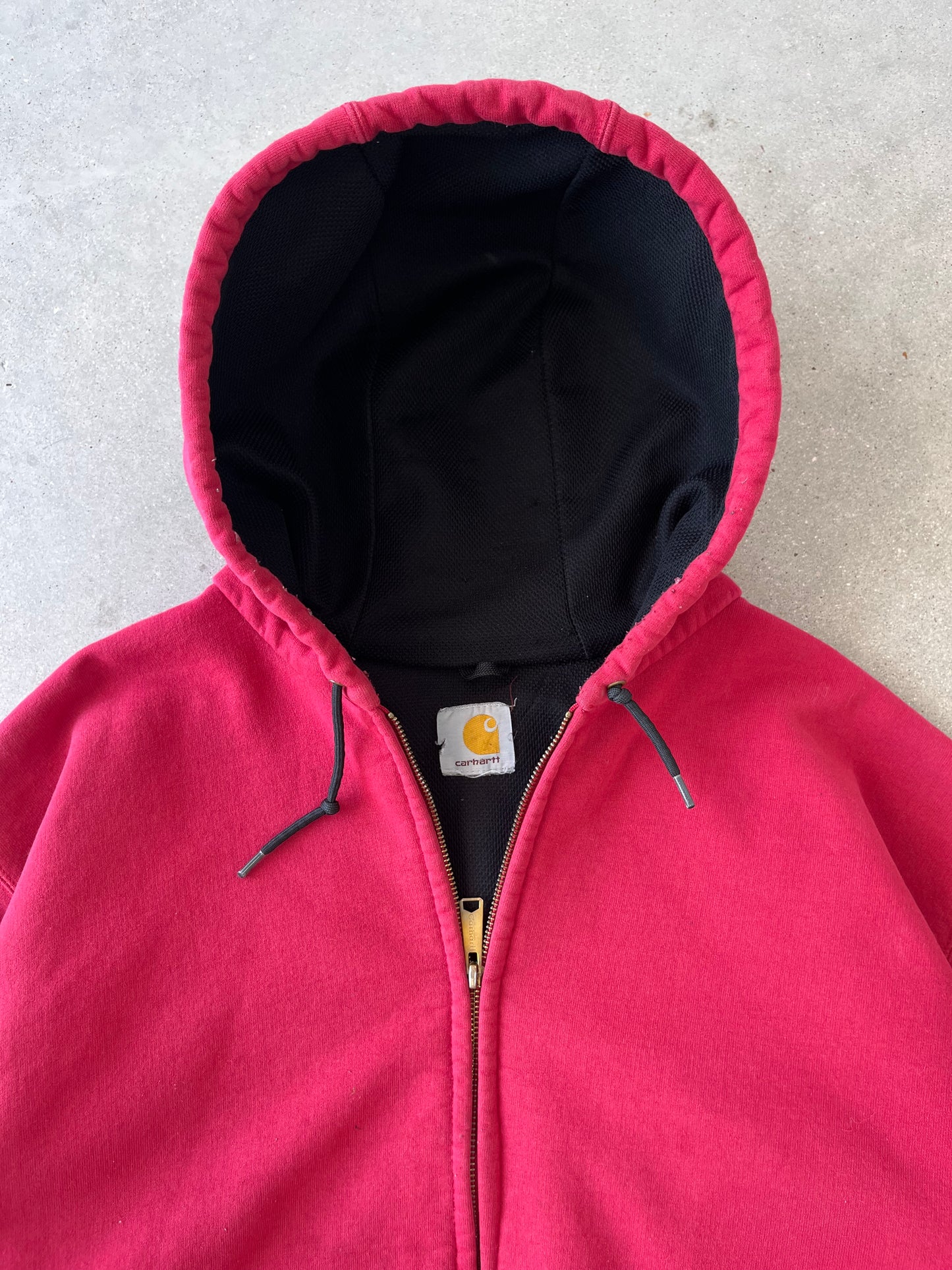 Vintage Carhartt Thermal-lined Cherry Zip-up Hoodie - XL