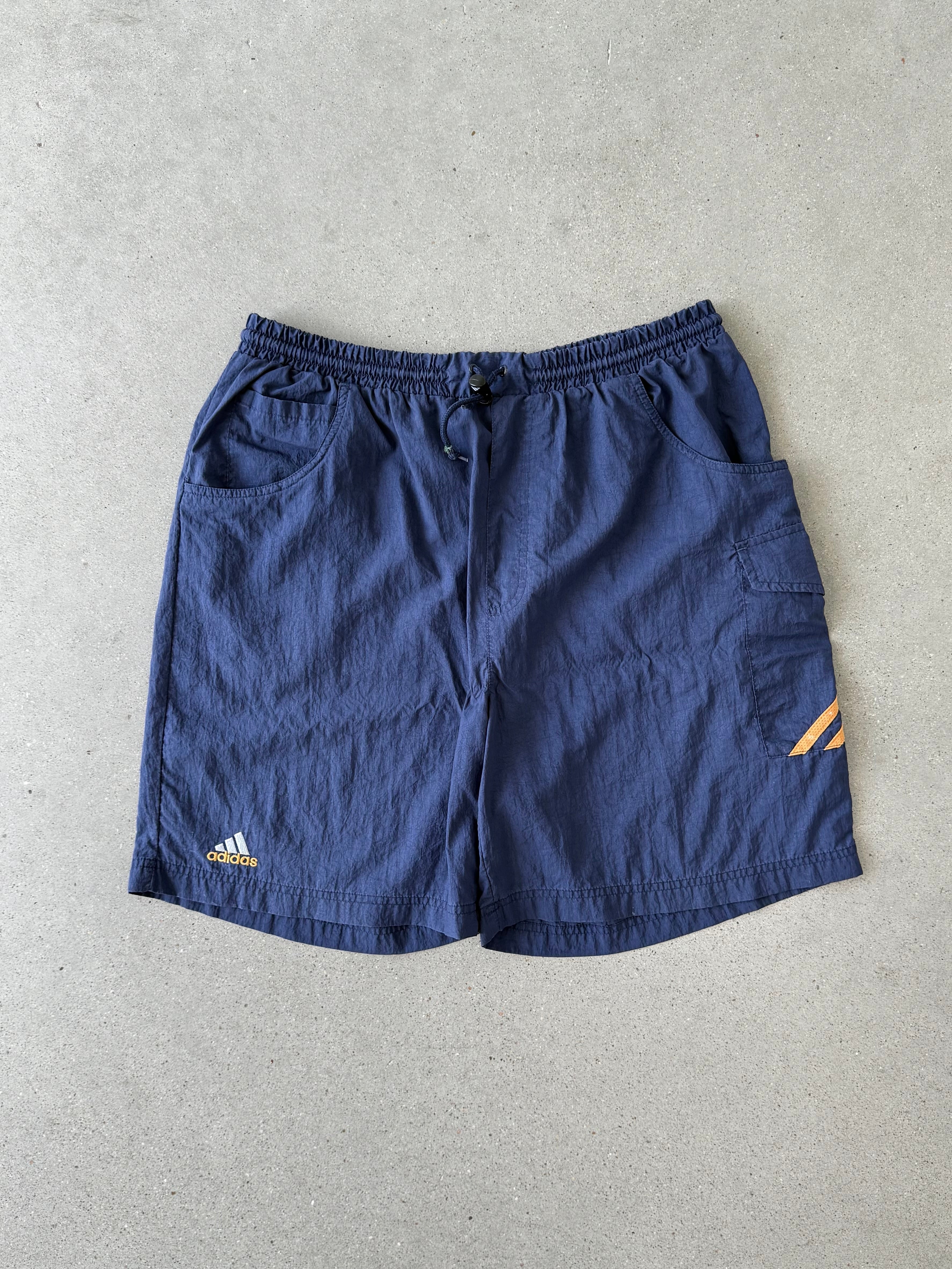 Vintage 90s Adidas Navy Nylon Shorts - M