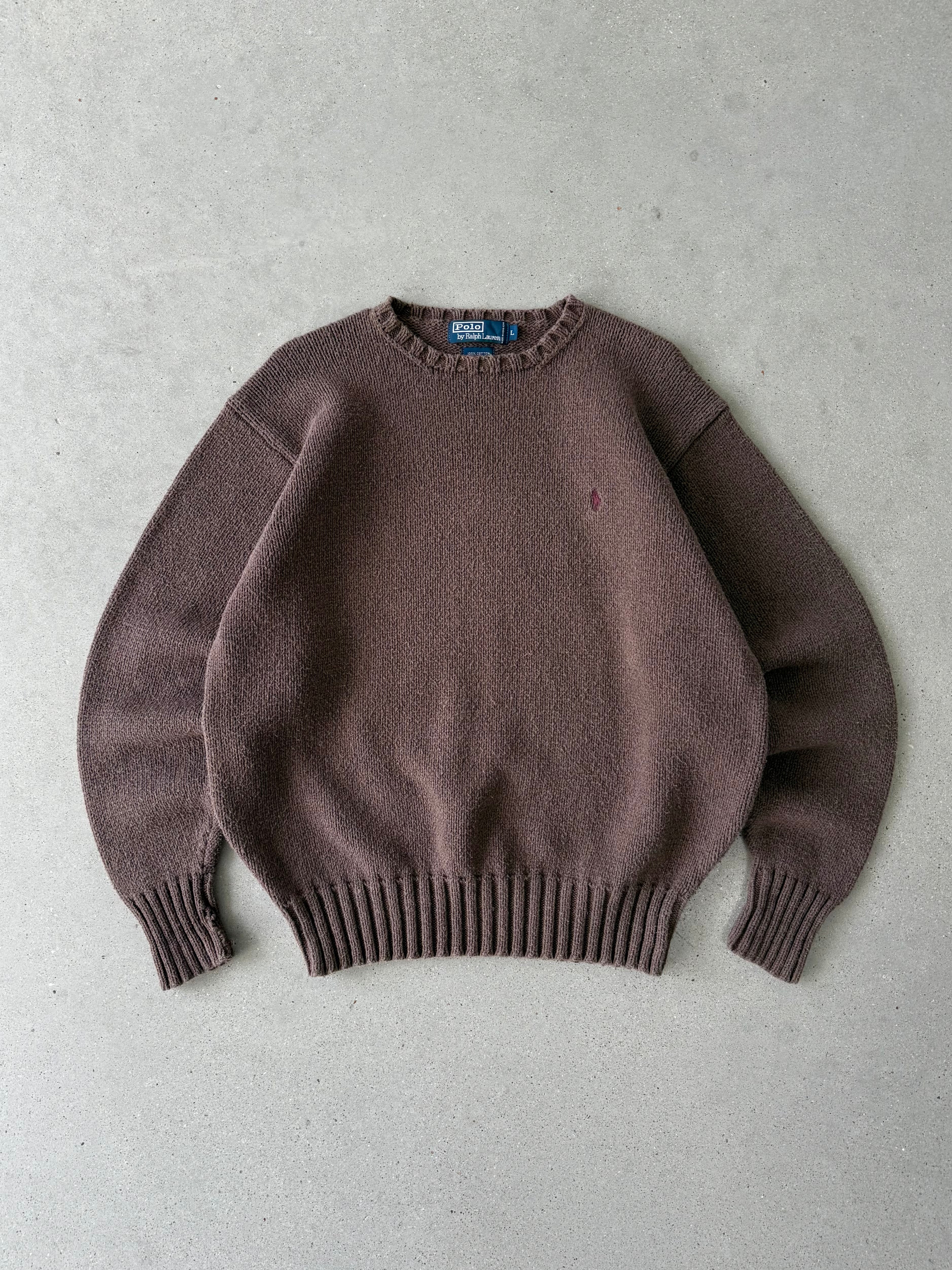 Vintage Polo Ralph Lauren Brown Knitted Sweater - L