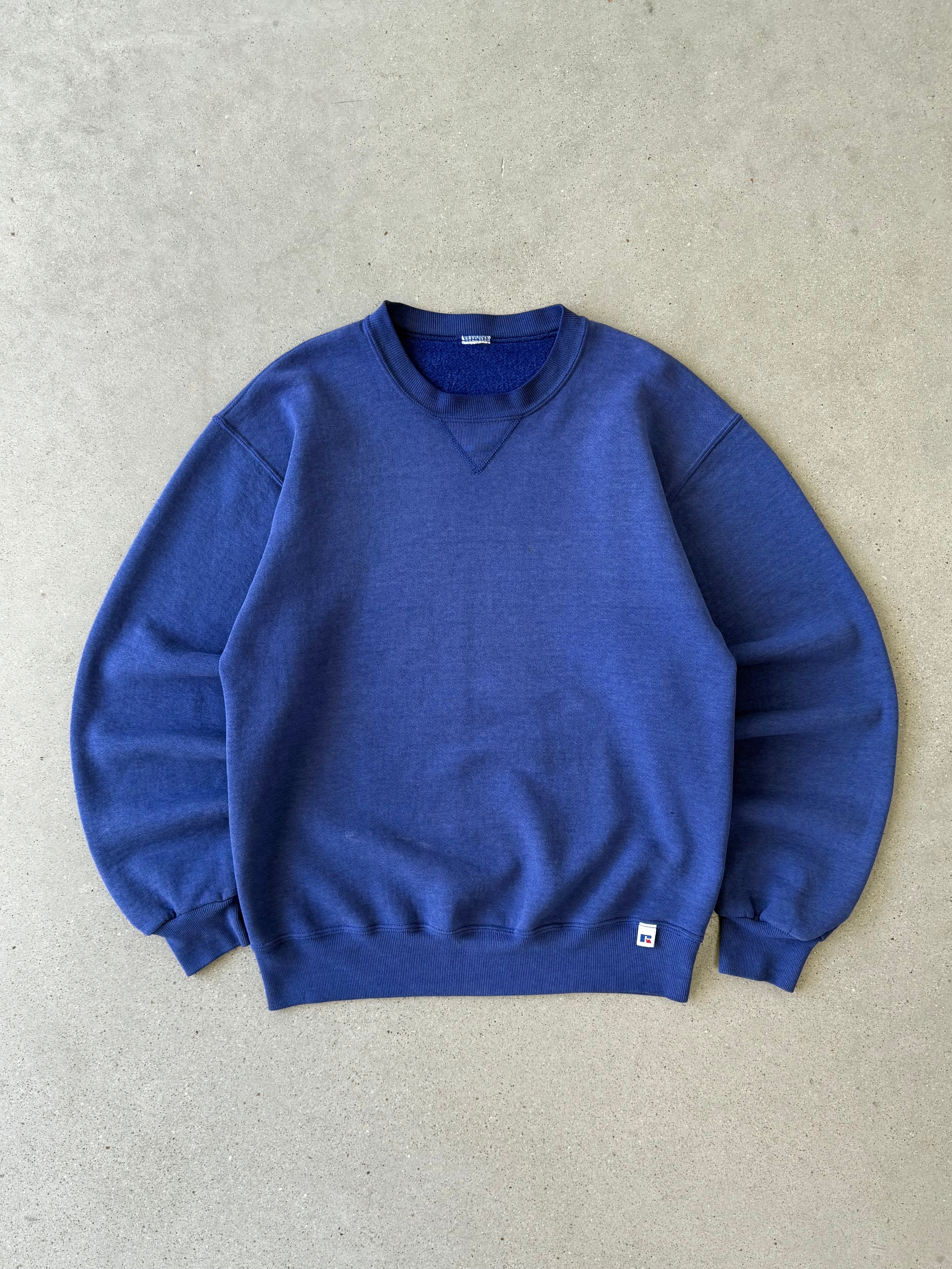 Vintage Sunfaded Blue Blank Sweatshirt - L