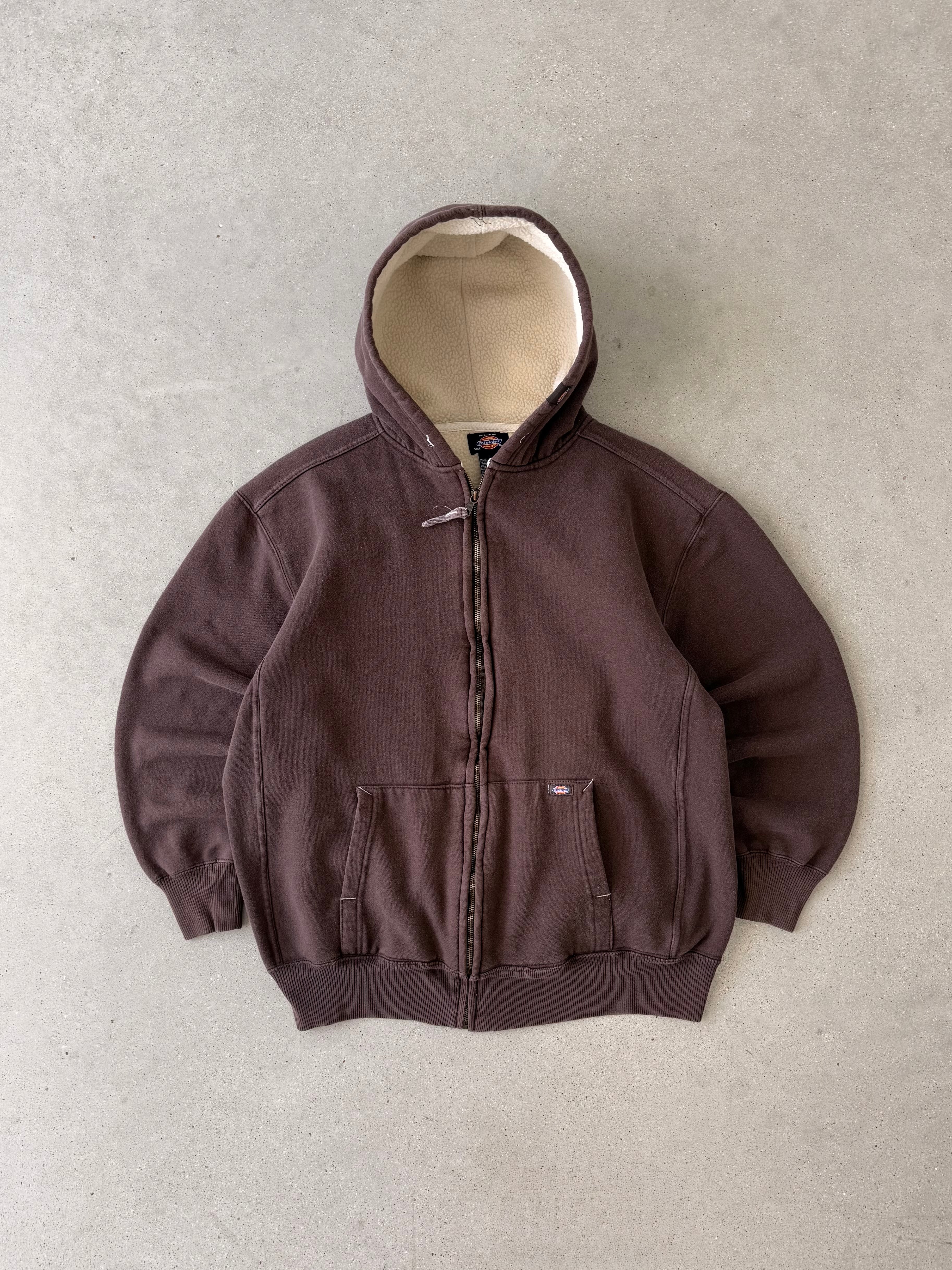 Vintage Brown Dickies Sherpa Hoodie - L