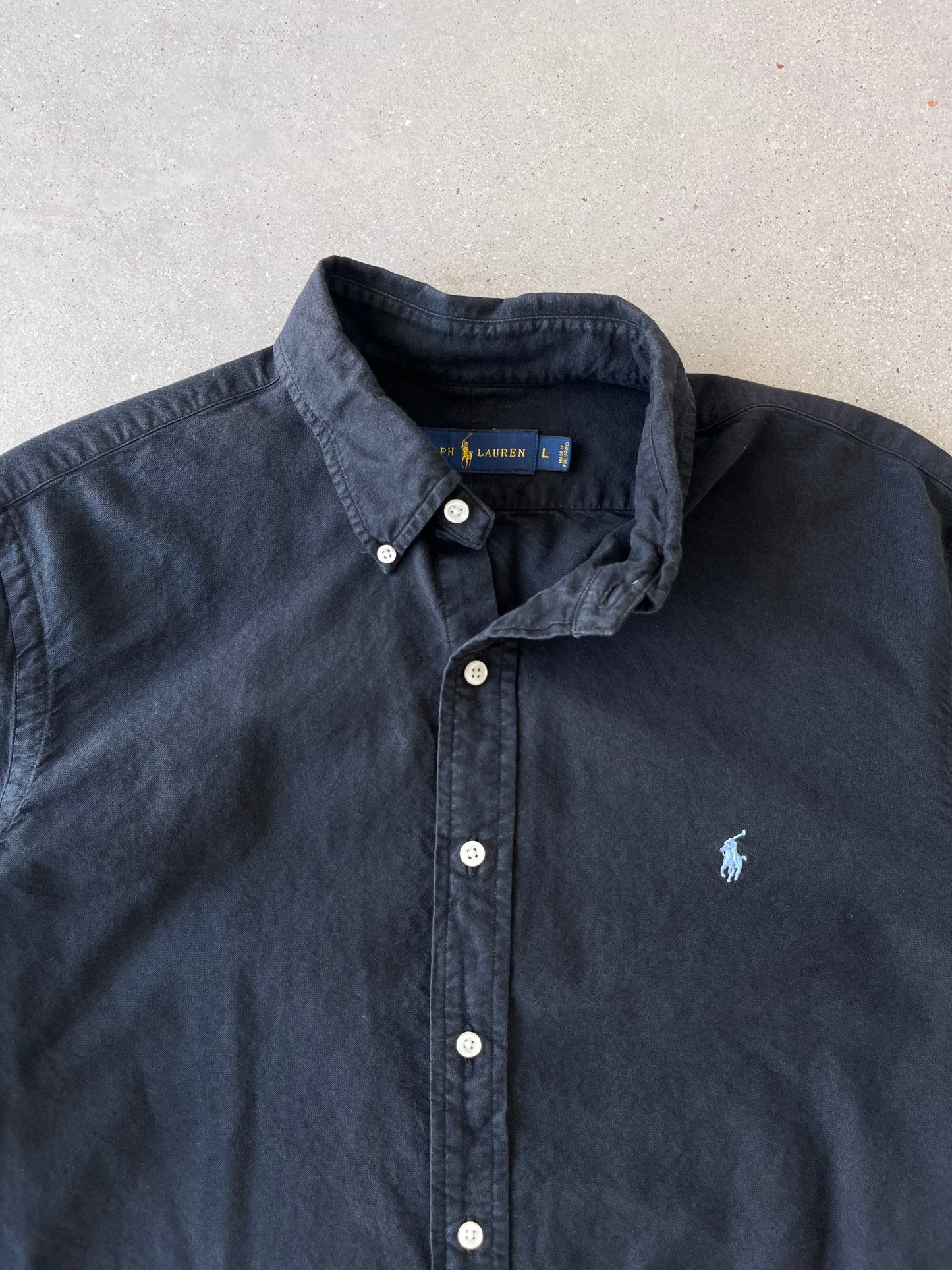 Vintage Polo Ralph Lauren Black Button-up Shirt - L