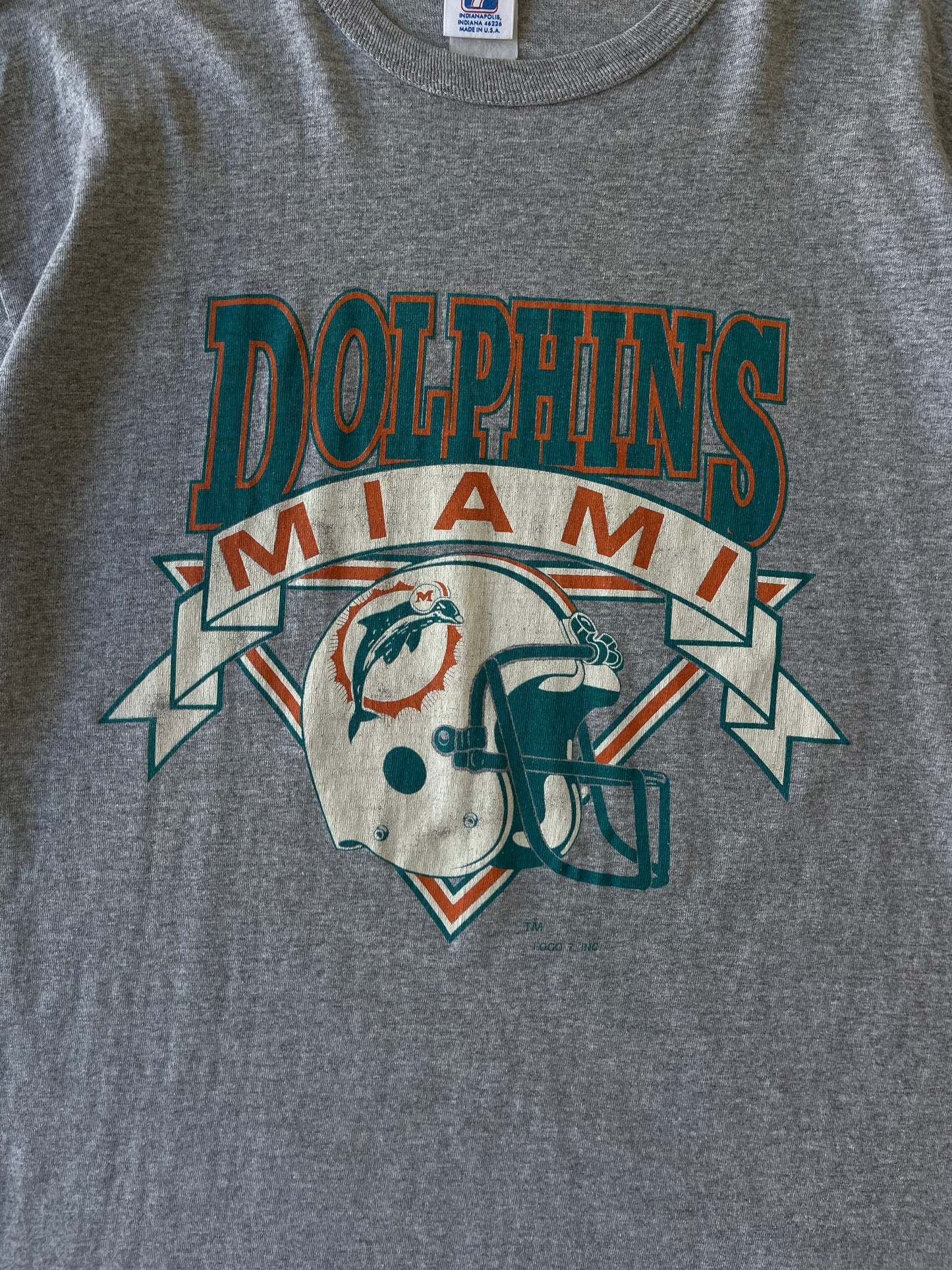 Vintage Dolphins Miami Gray Tee - XL