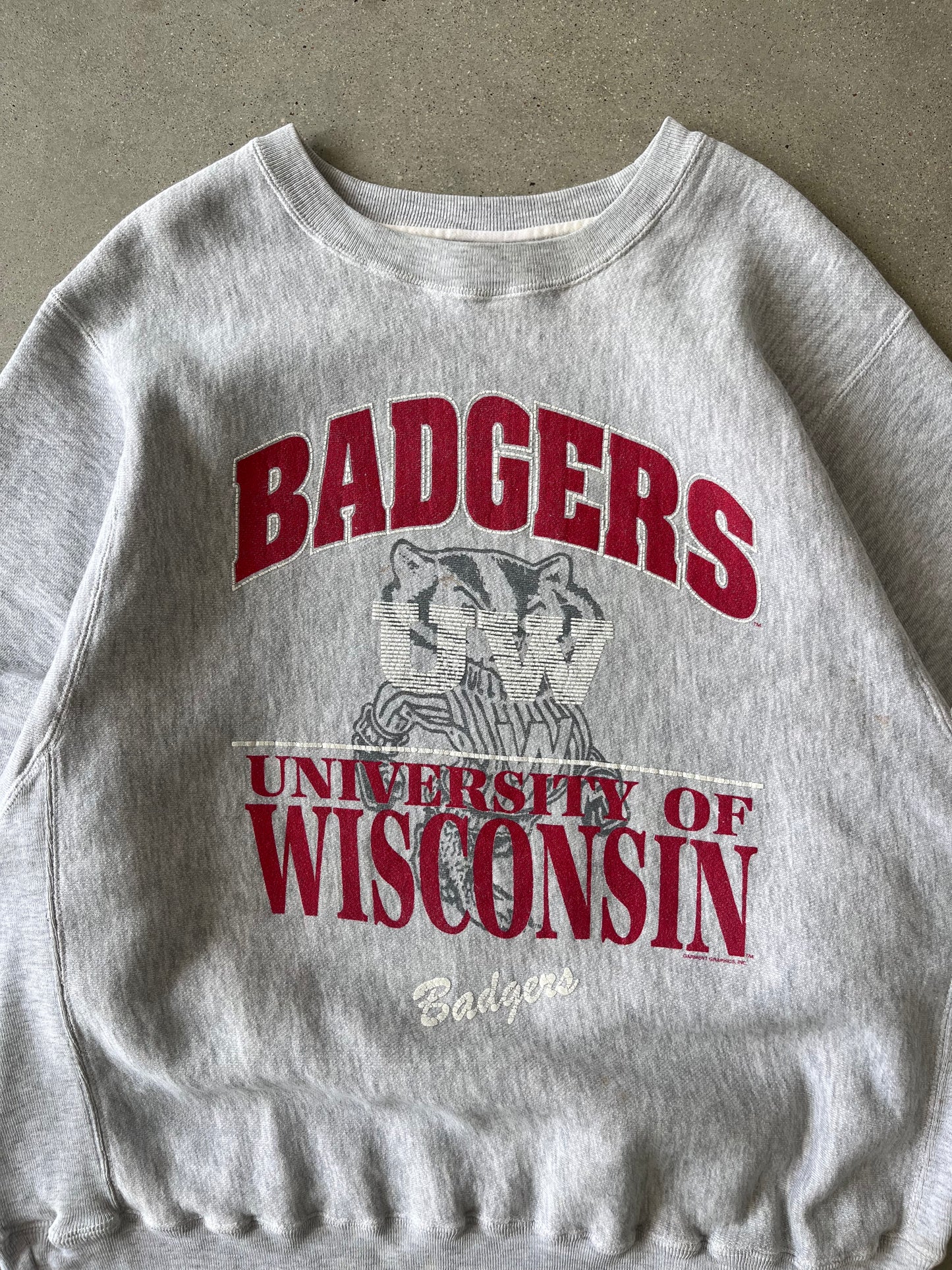 Vintage Badgers University of Wisconsin Crewneck - XL