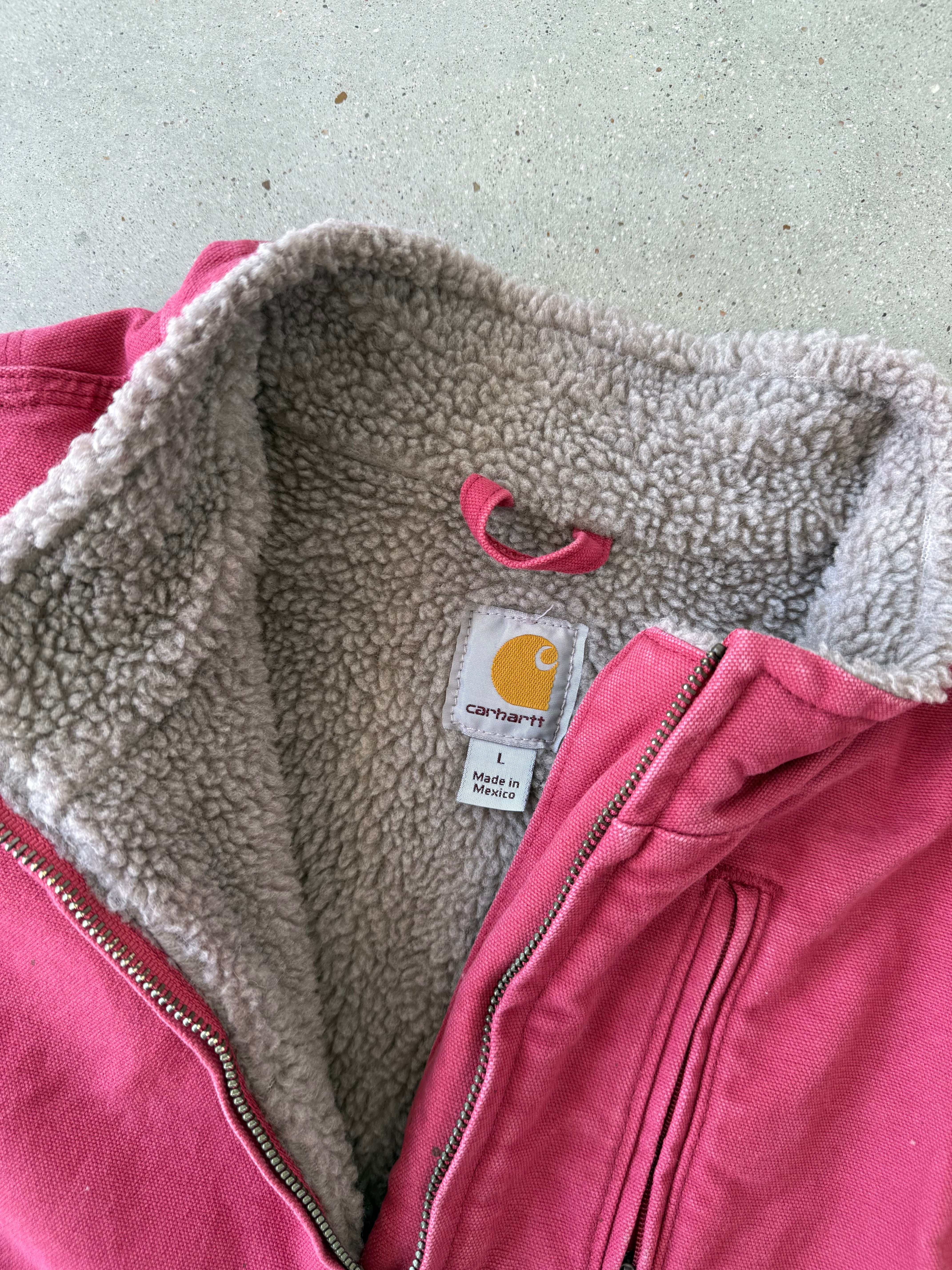 Vintage Carhartt Pink Sherpa-lined Vest - L
