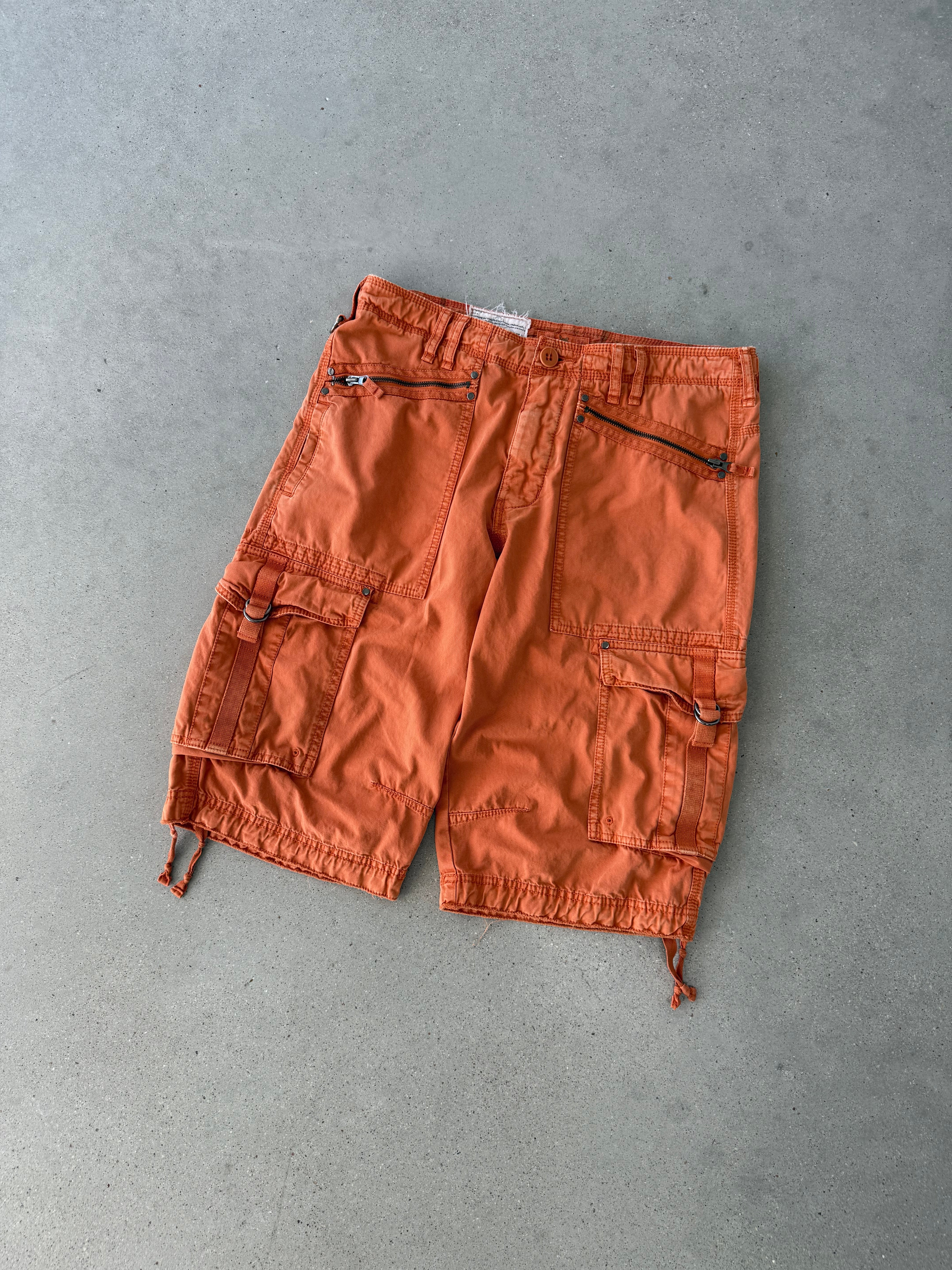 Vintage Triple Five Soul Orange Cargo Shorts - 32