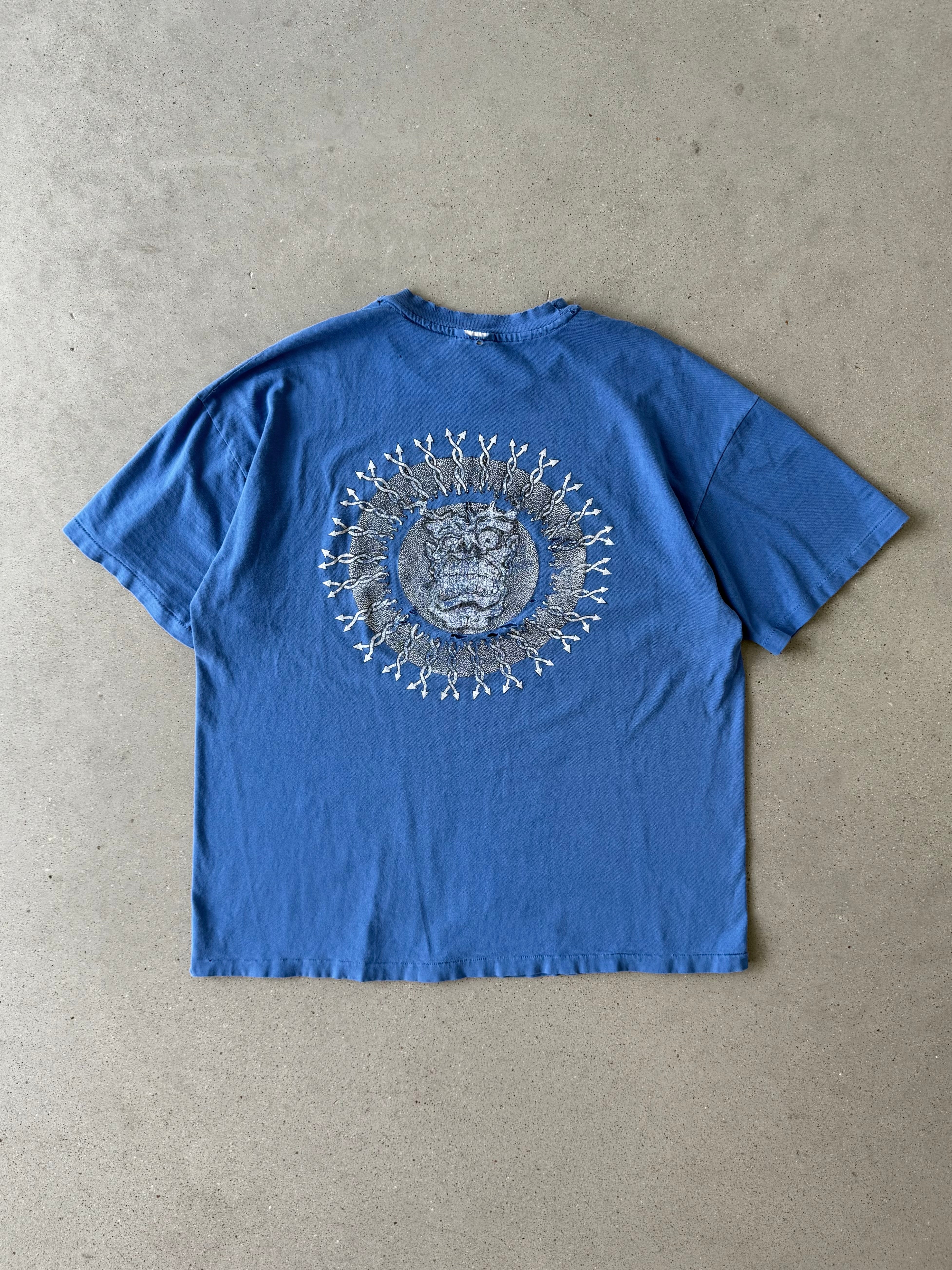 Vintage 1990s Ribbed Distressed Tee - XL