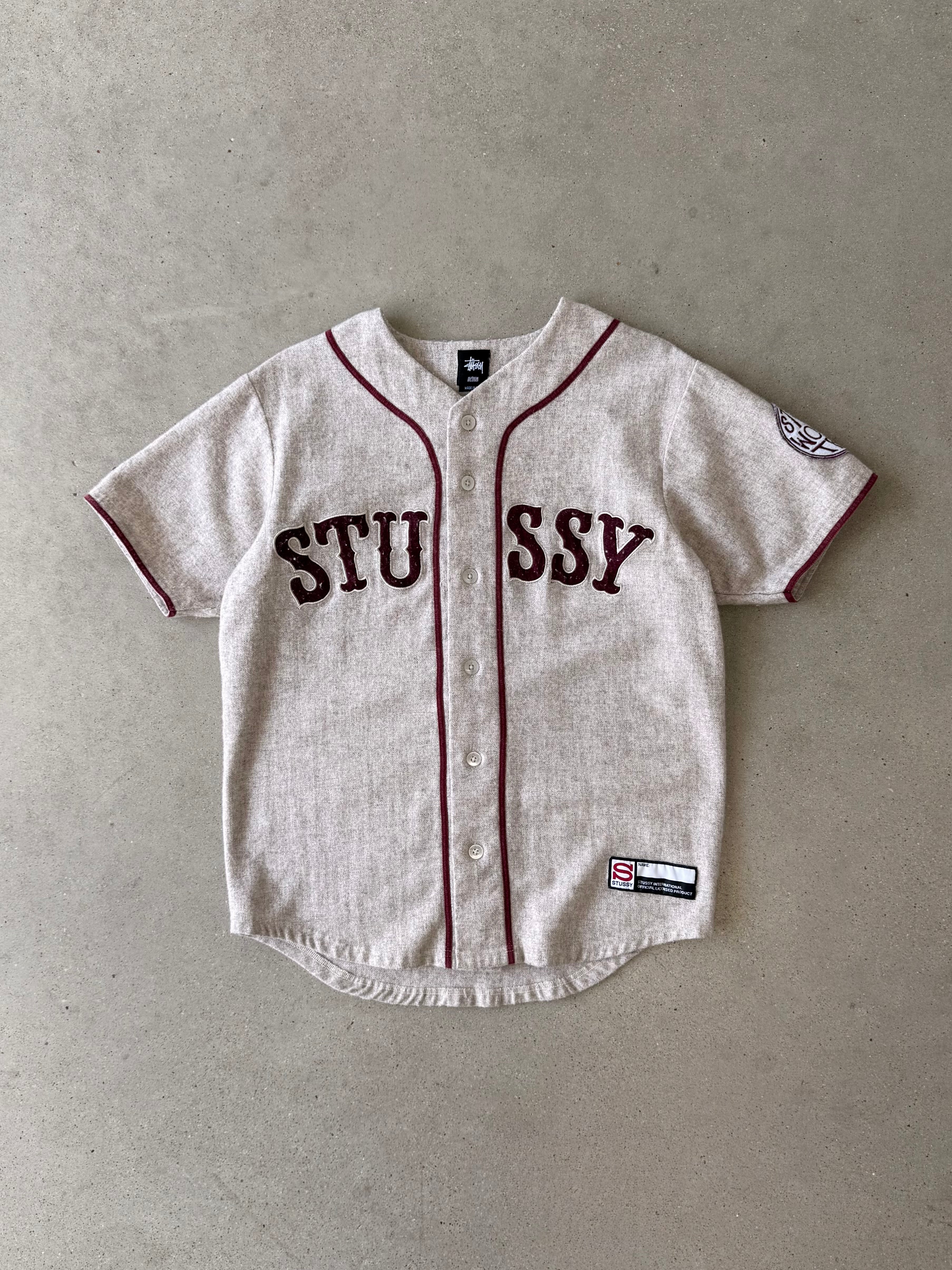 Vintage Stussy Wool-blend Baseball Jersey - M
