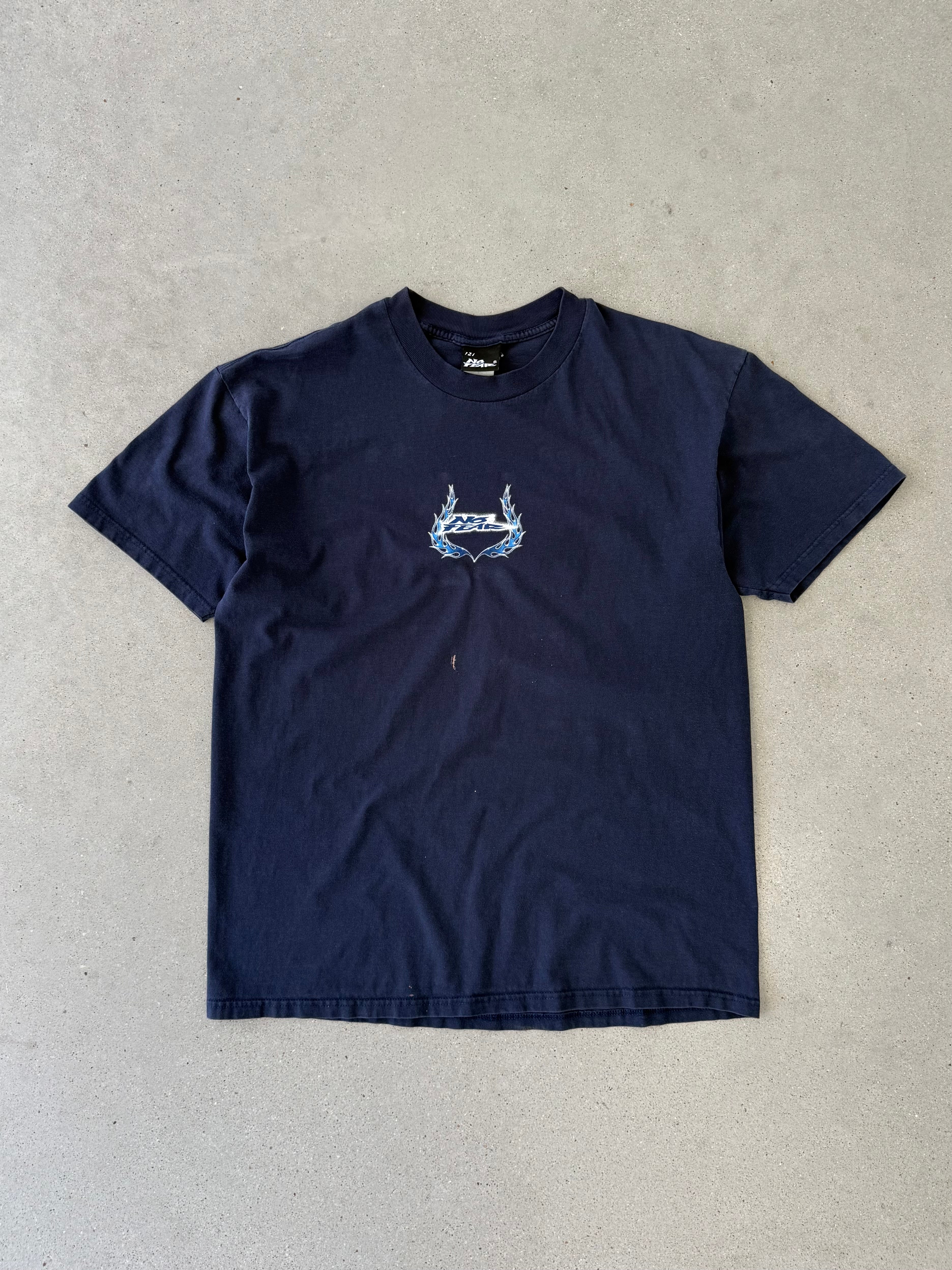 Vintage 2000s No Fear Navy Skull Tee - XL