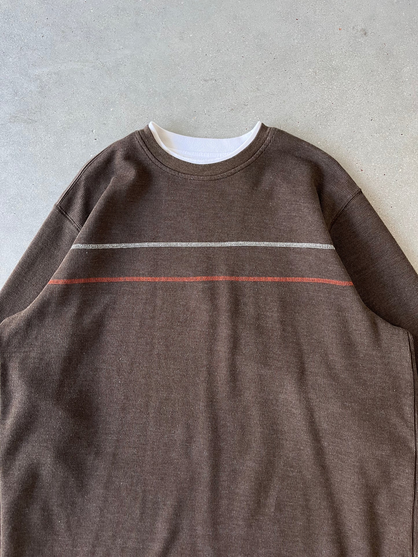 Vintage Faded Glory Brown Striped Sweater - XL