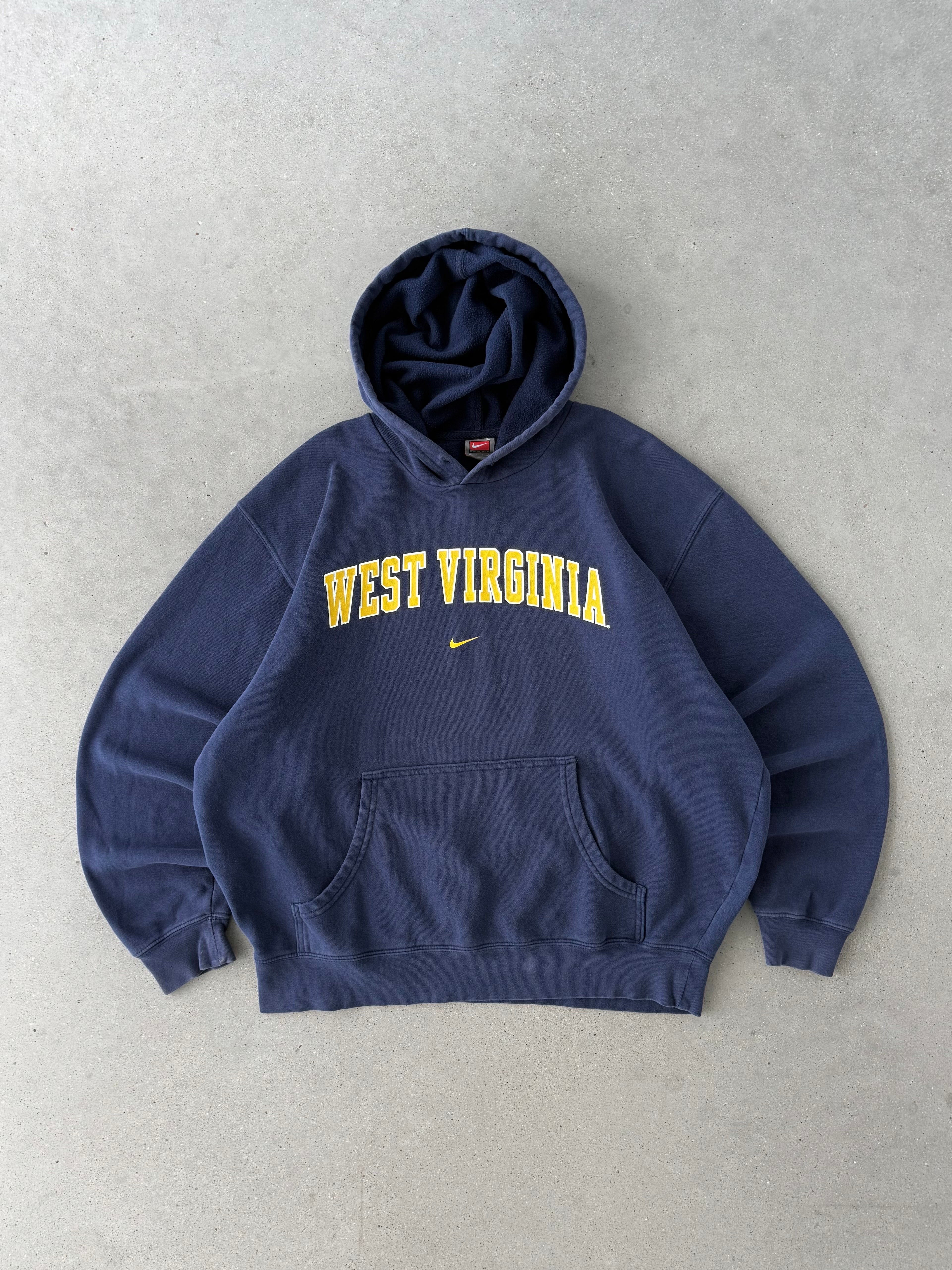 Vintage Nike TEAM West Virginia Center Swoosh Hoodie - L