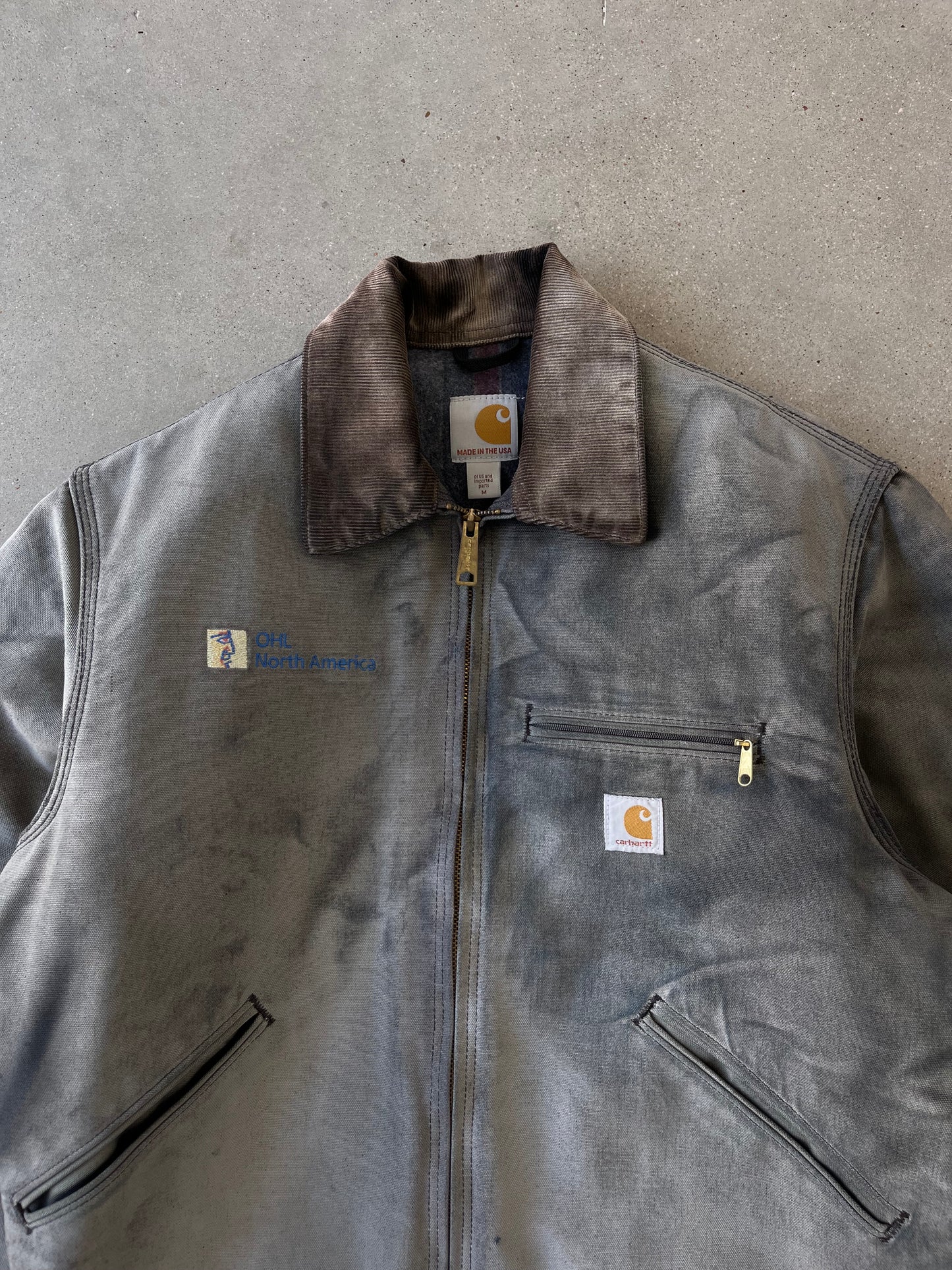 Vintage Carhartt Sun Faded Blanket-lined Detroit Jacket - M