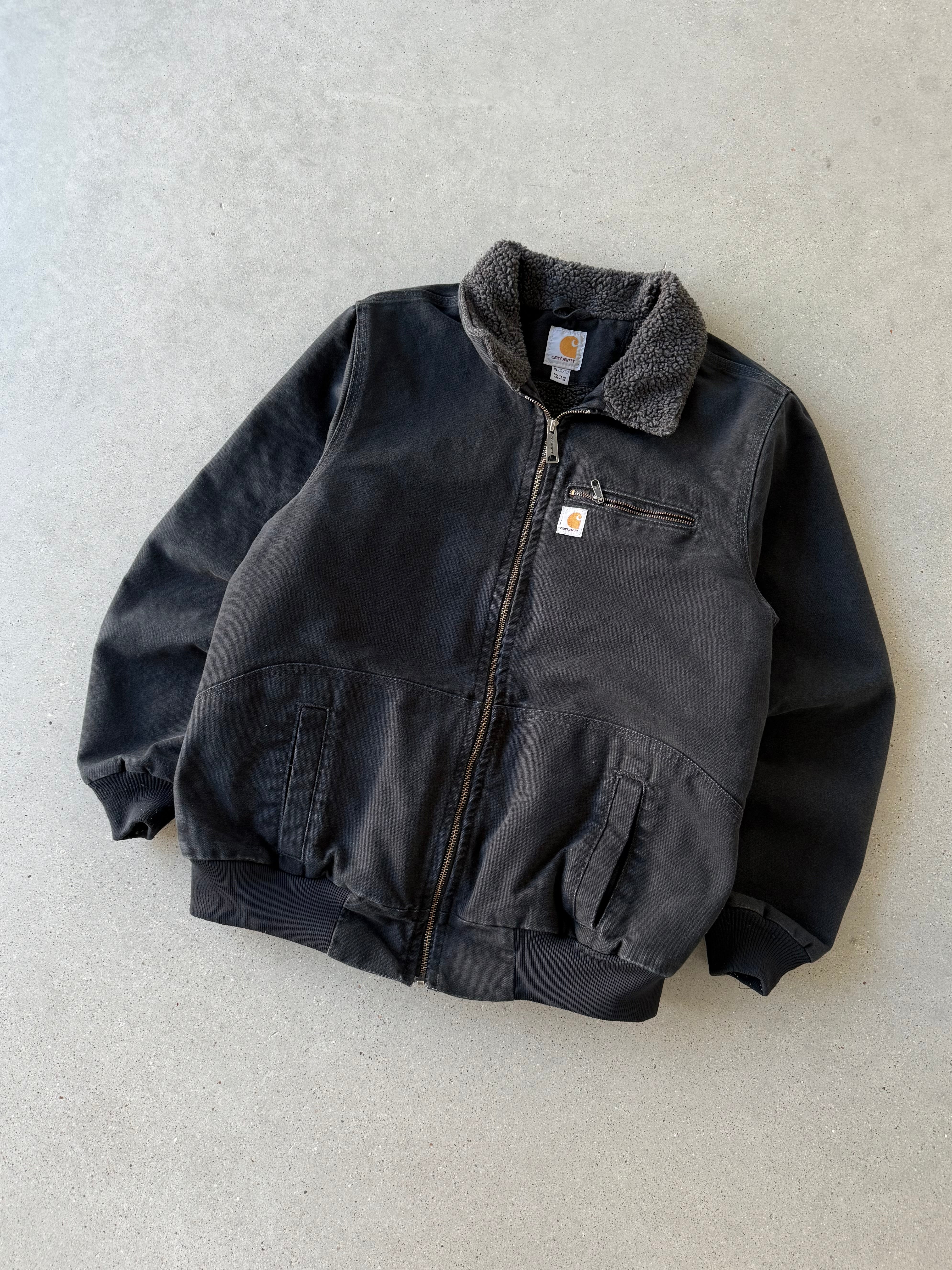 Vintage Carhartt BLK Sherpa-lined Bomber Jacket - M