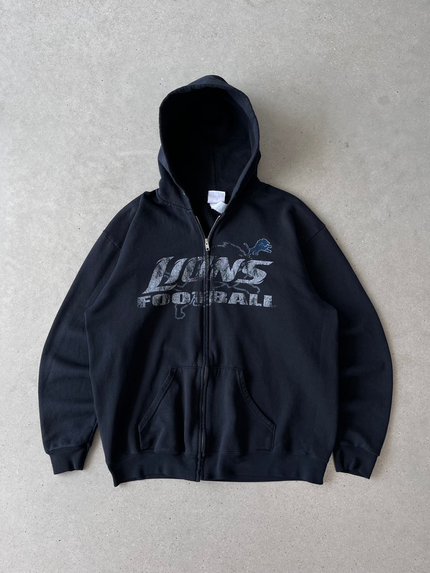 Vintage Lions Football Zip-up Hoodie - L