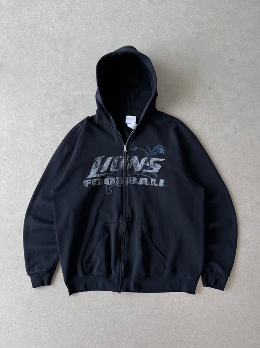 Vintage Lions Football Zip-up Hoodie - L