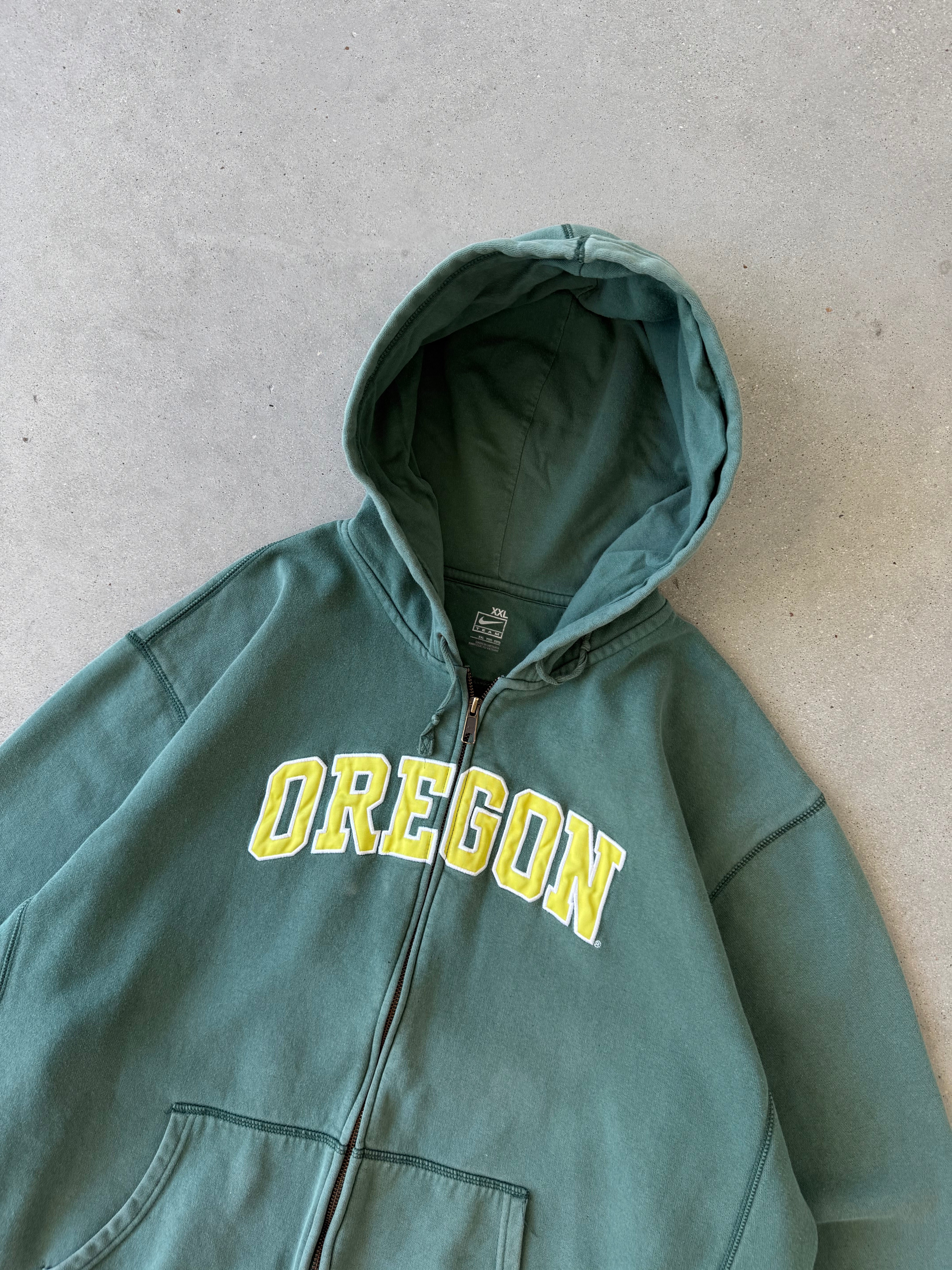 Vintage Nike Oregon Ducks Zip-up Hoodie - XXL
