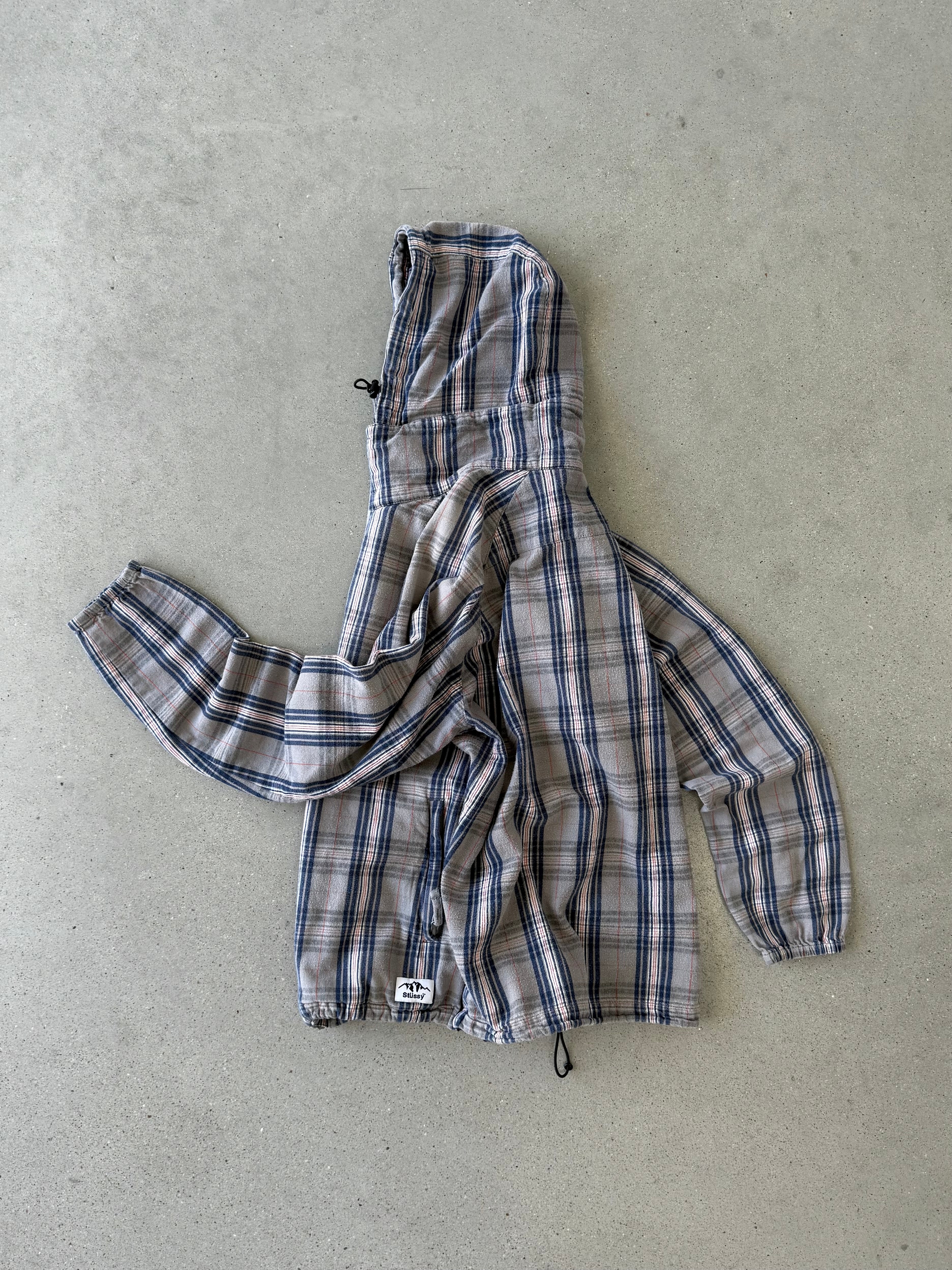 Vintage Stüssy Plaid Zip-up Hoodie - S