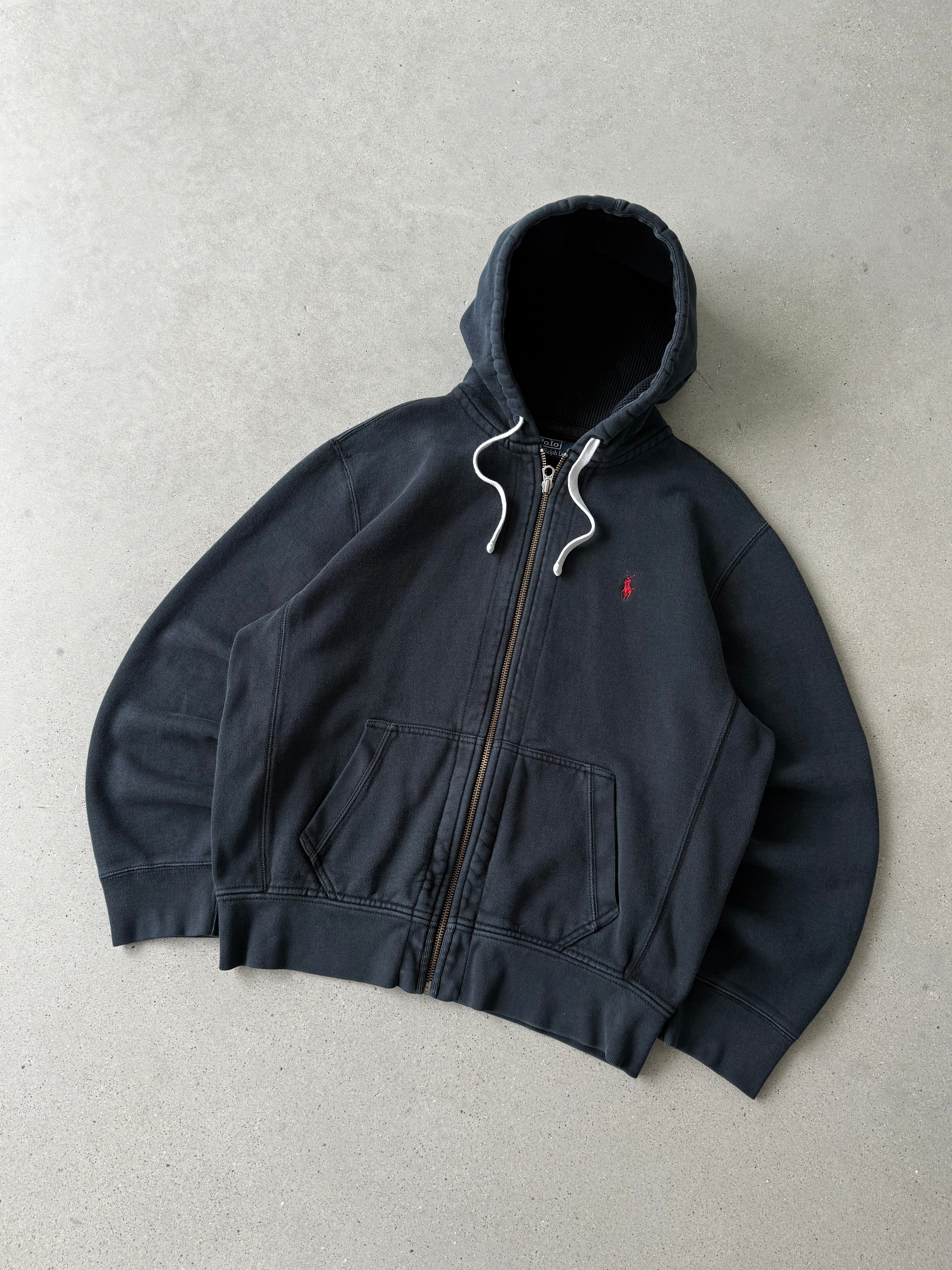 Vintage Polo Ralph Lauren Black Zip-up Hoodie - L