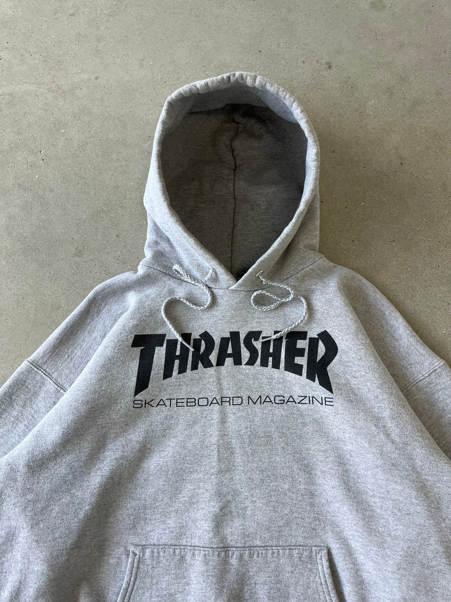 Vintage Thrasher Gray Hoodie - L