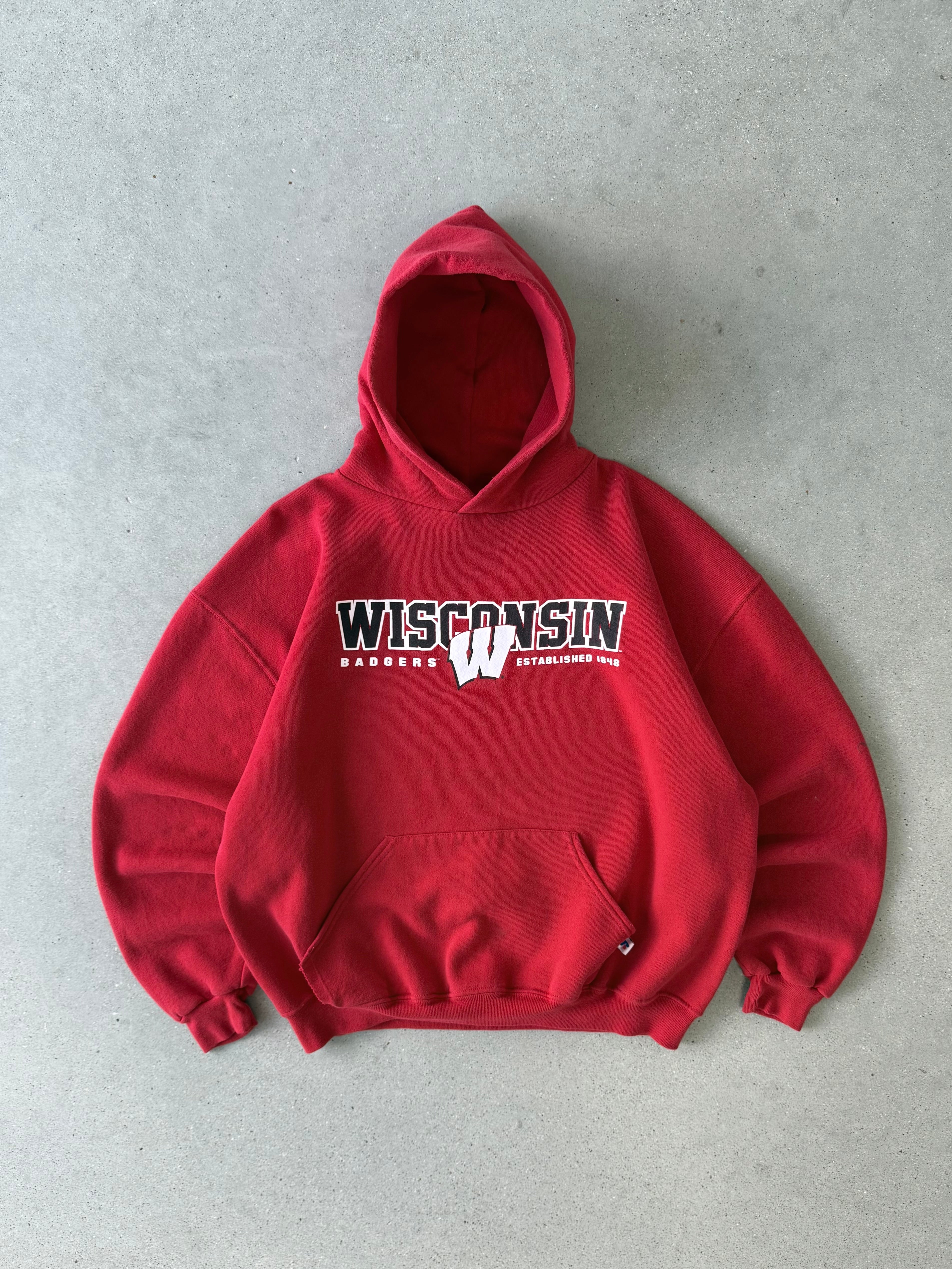 Vintage Wisconsin Badgers Russell Athletic Hoodie - XL