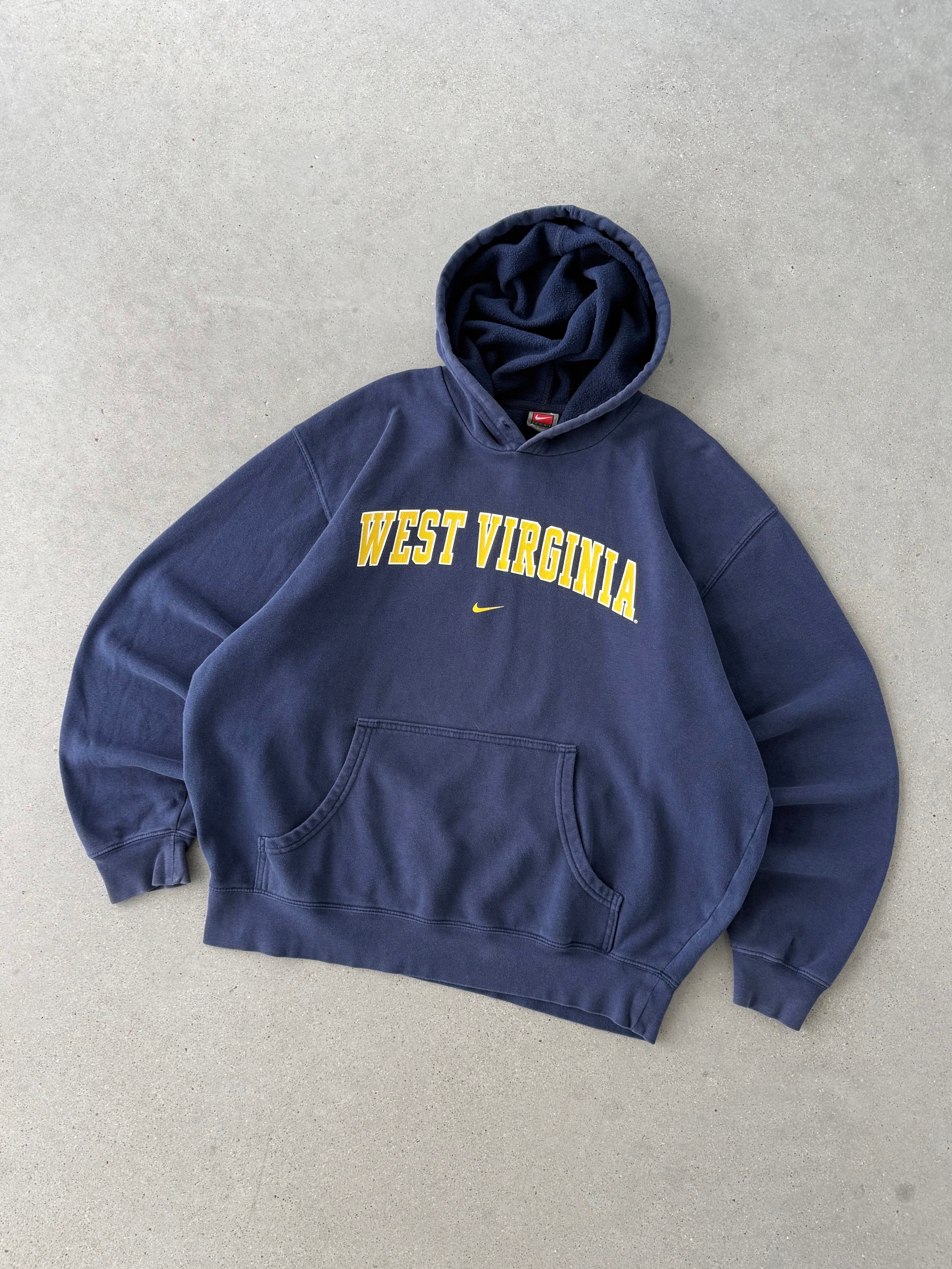 Vintage Nike TEAM West Virginia Center Swoosh Hoodie - L