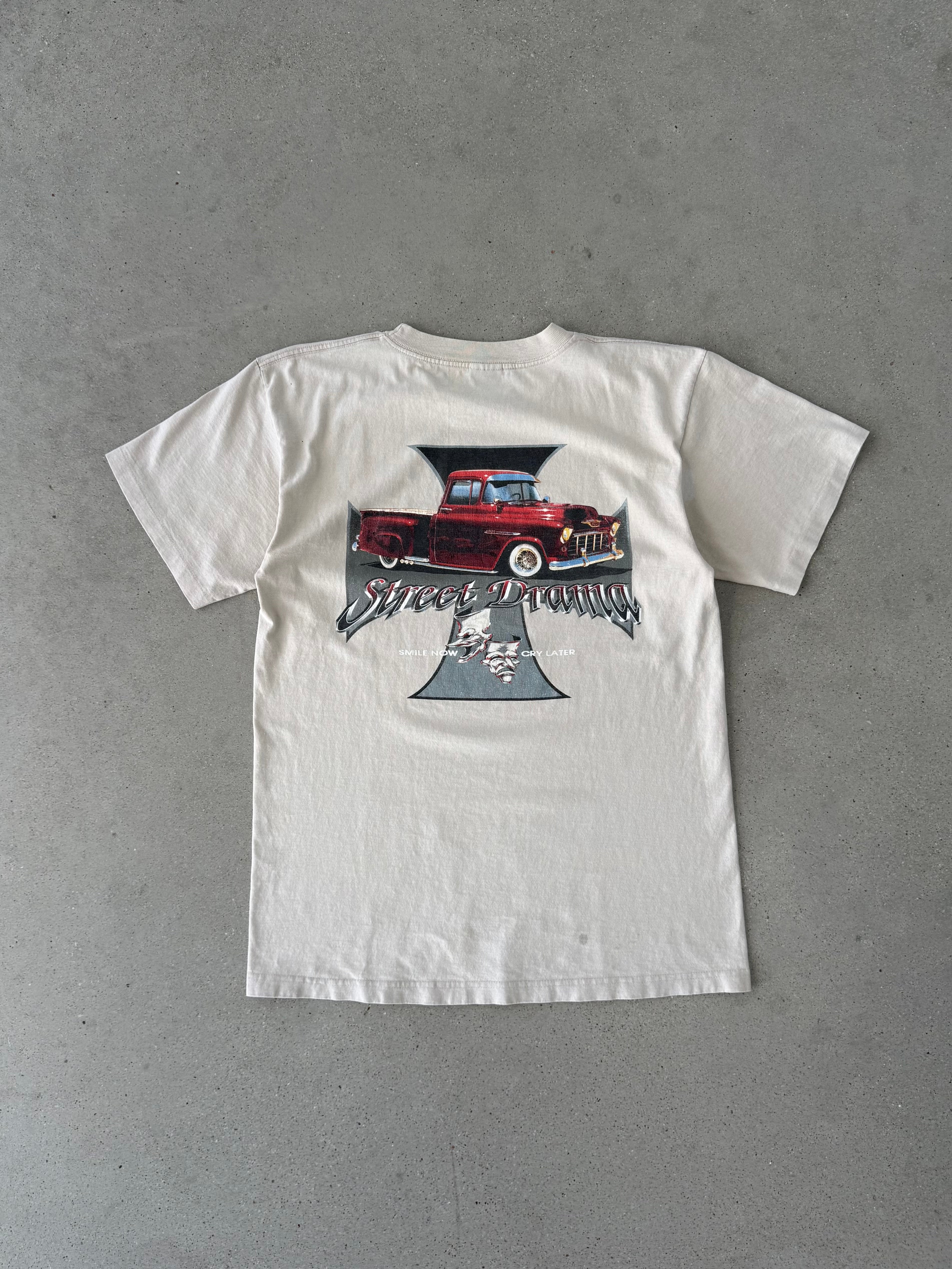 Vintage Distressed Ground Level Car Tee - L