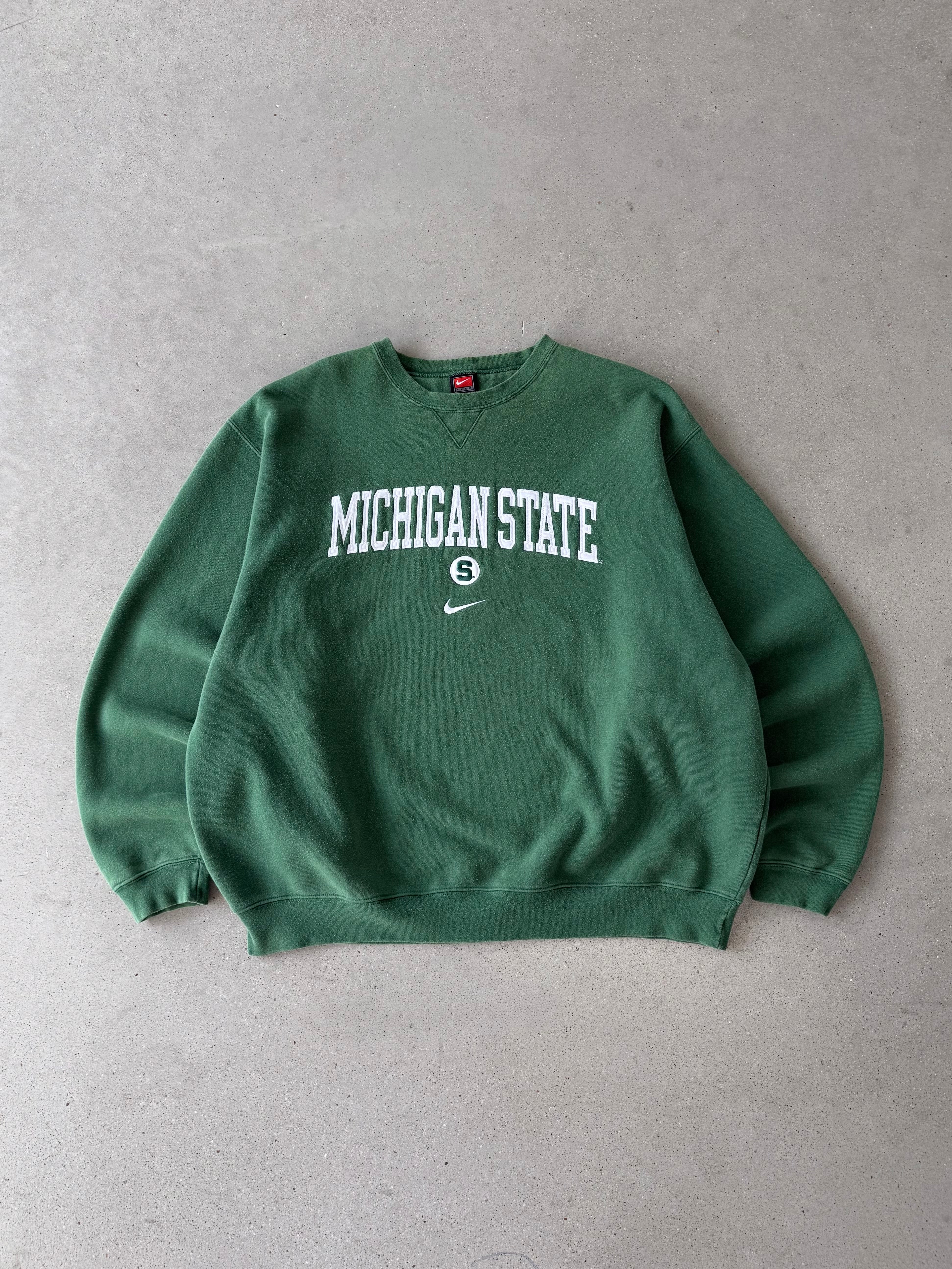 Vintage Nike TEAM Michigan State Center Swoosh Crewneck  - XL