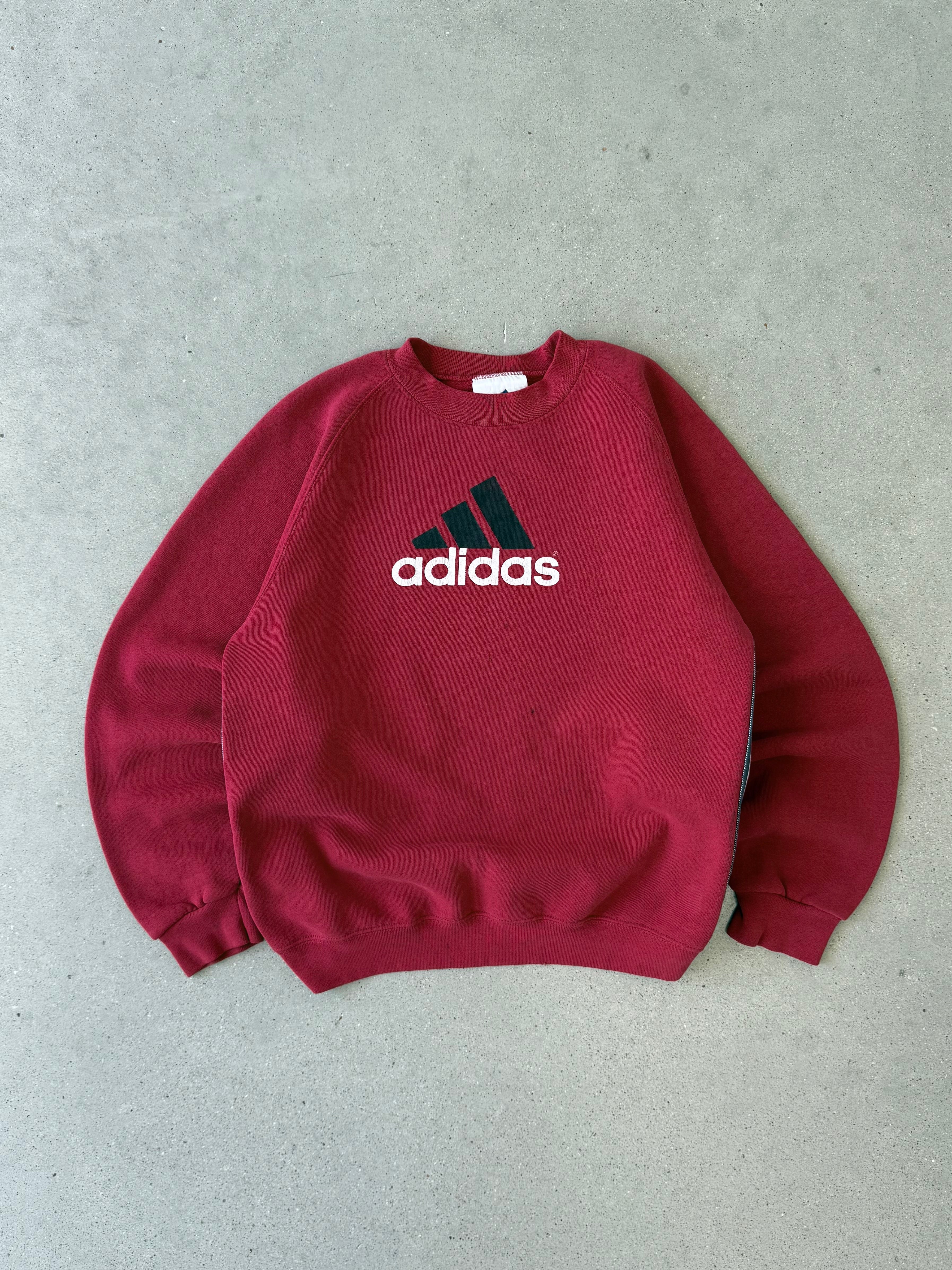 Vintage Adidas Red Spellout Logo Sweatshirt  - XL