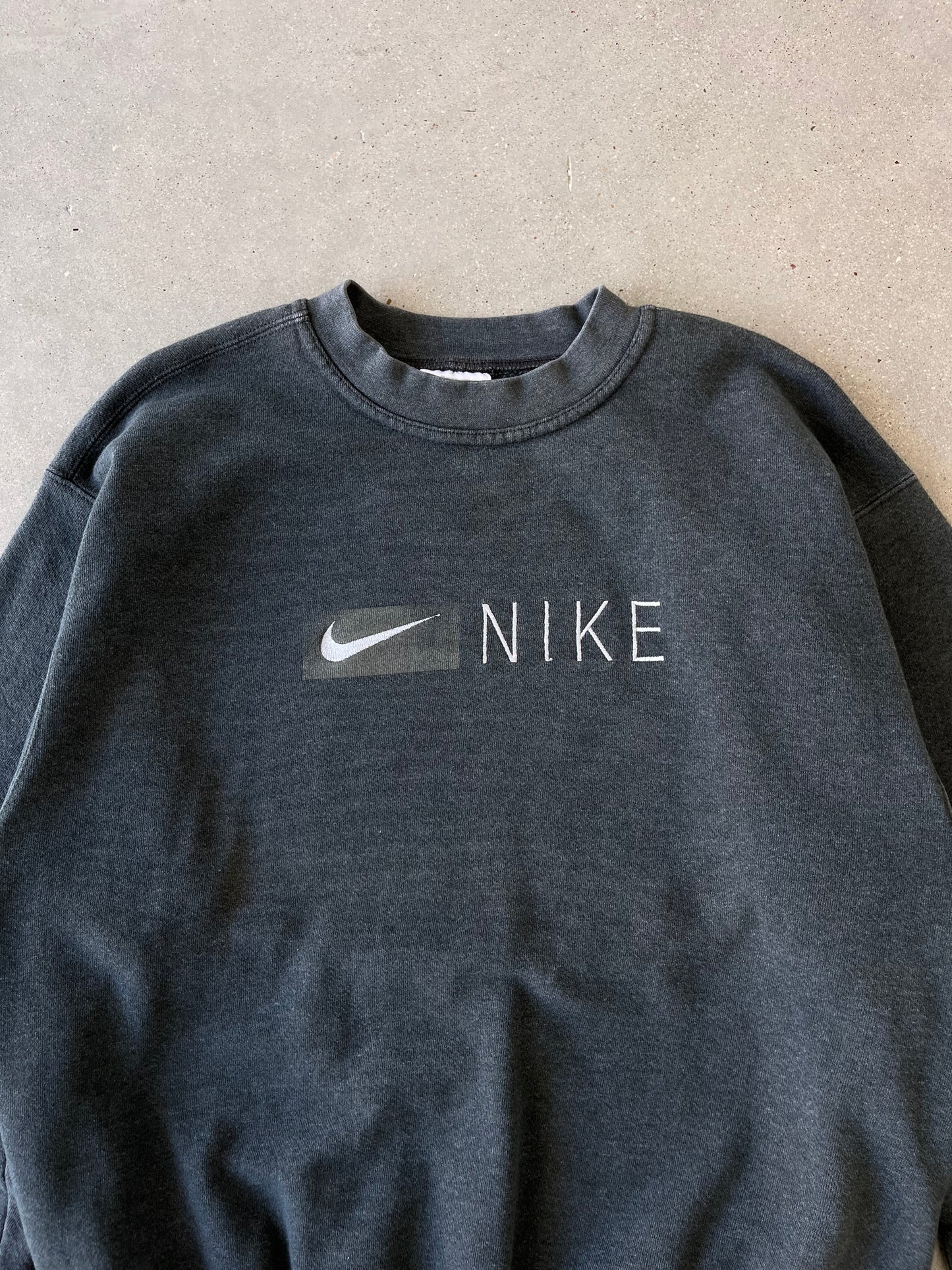 Vintage Nike Spell-out Charcoal Crewneck - M