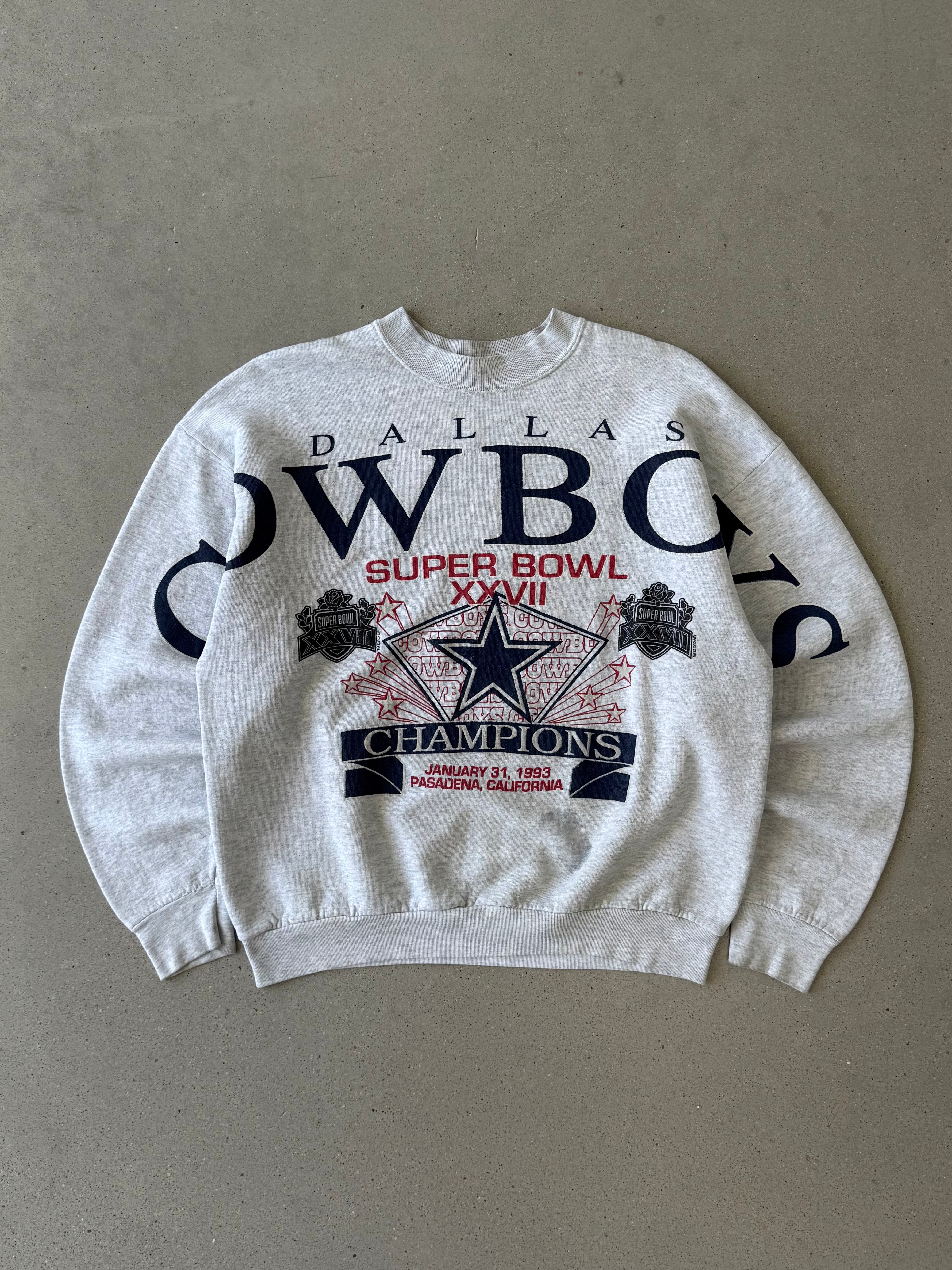 Vintage Dallas Cowboys  Super Bowl XXVII Gray Sweatshirt   - L