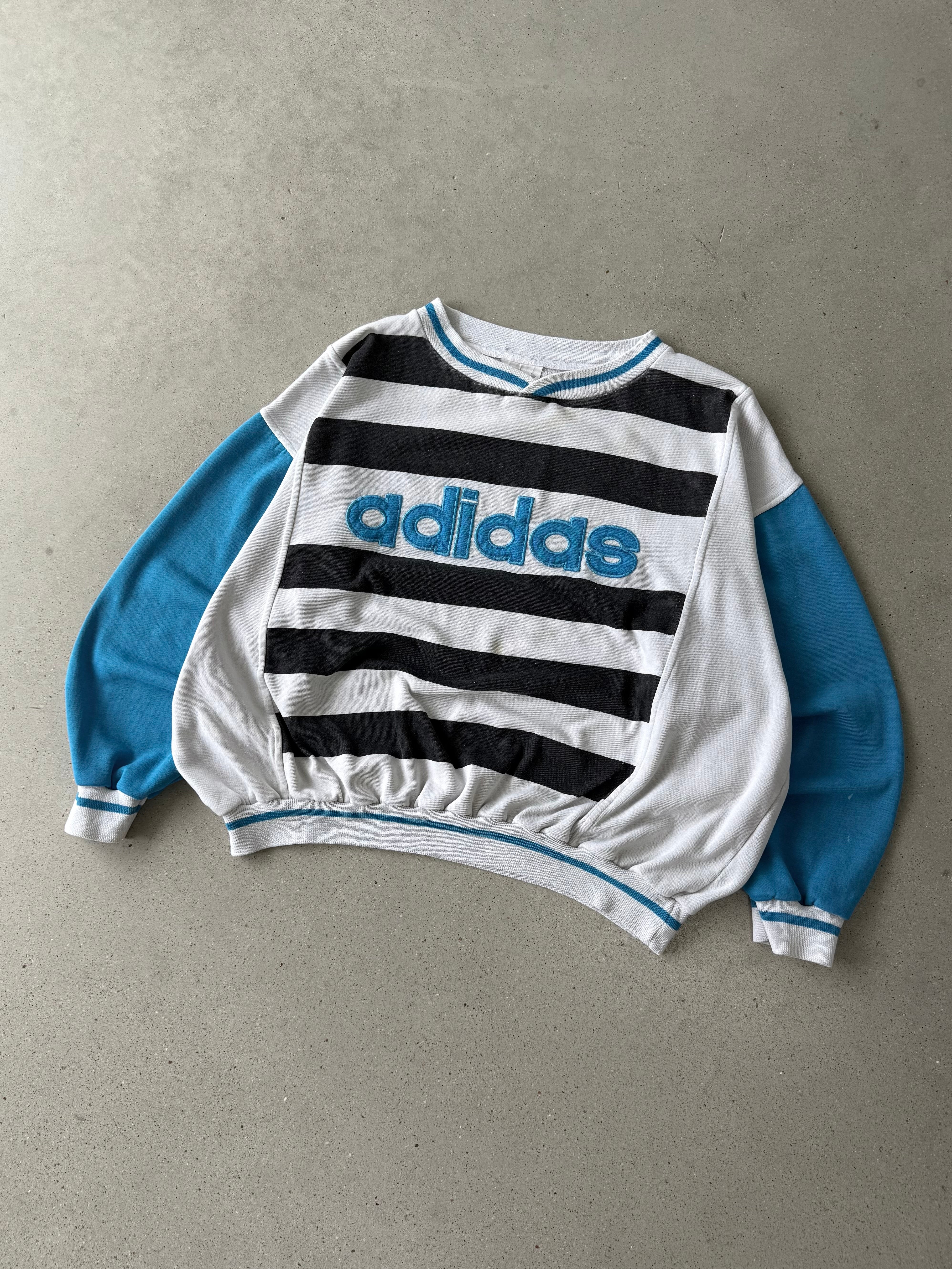 Vintage Adidas Striped Crewneck - XL