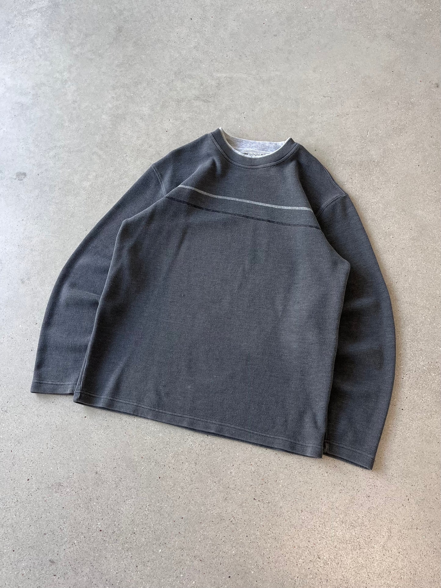 Vintage Faded Glory Gray Striped Sweater - M