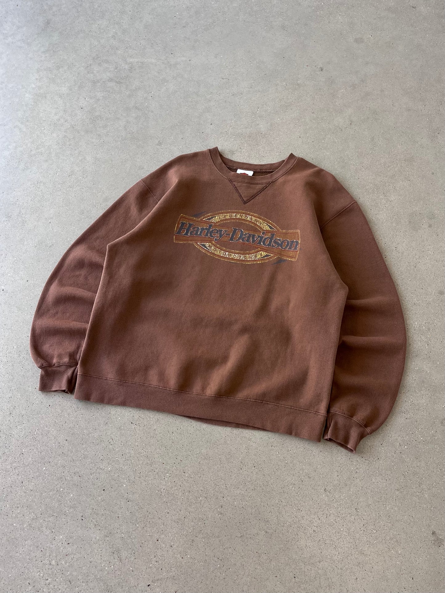 Vintage 2000 Brown Harley Davidson Crewneck - L