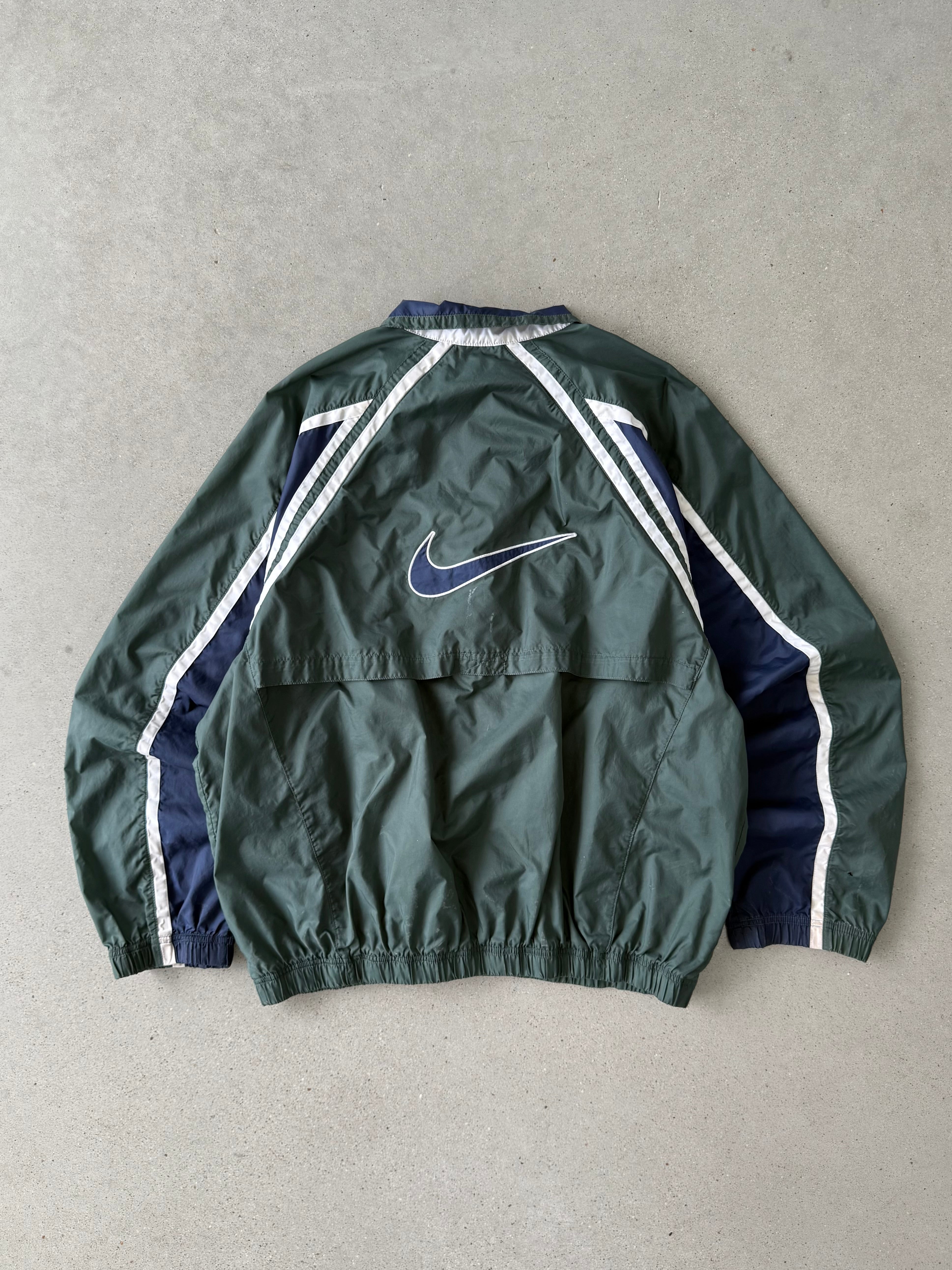 Vintage 1990s Nike Green/Navy Windbreaker - XL