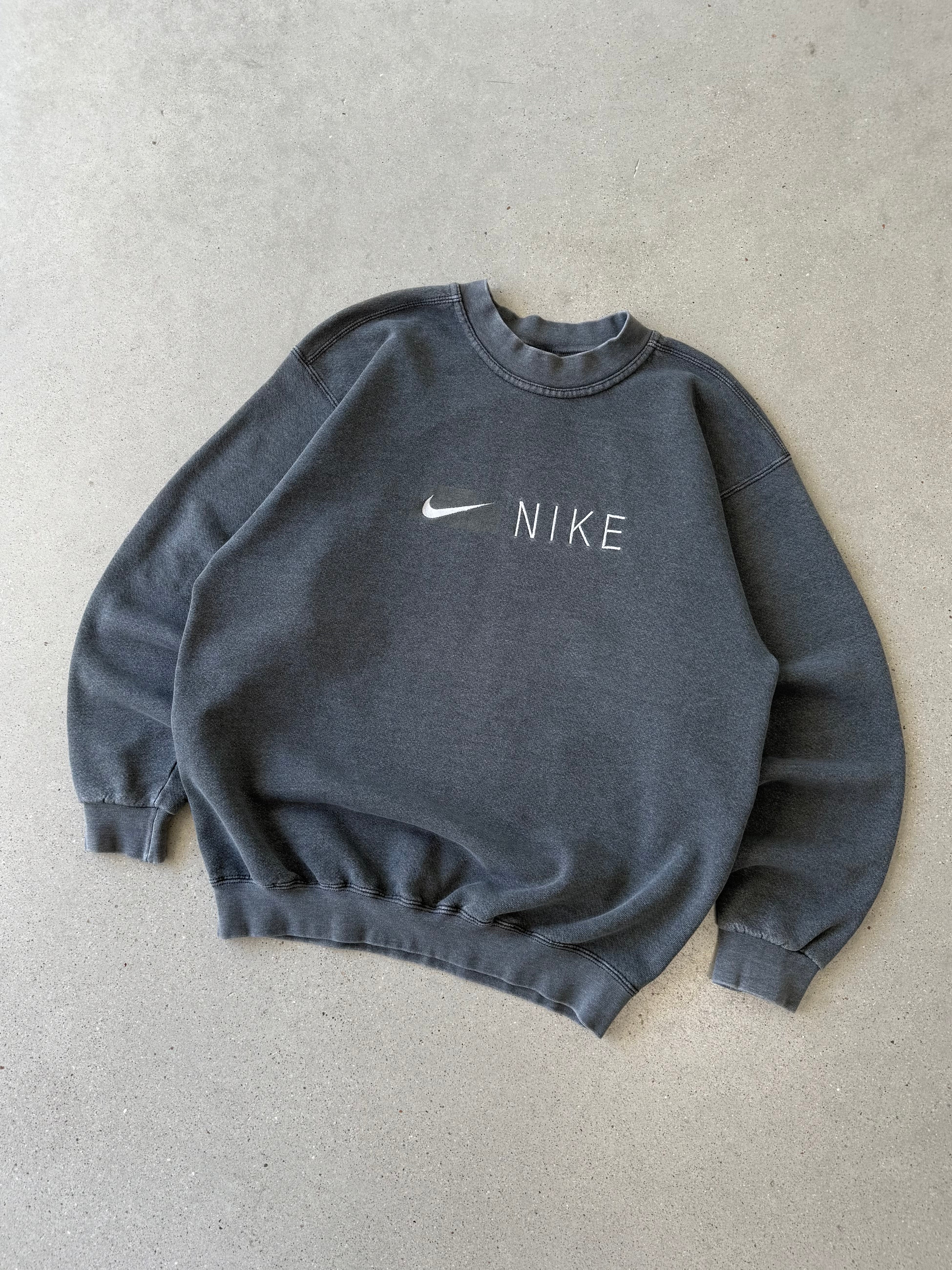 Vintage Nike Gray Spellout Logo Sweatshirt  - M