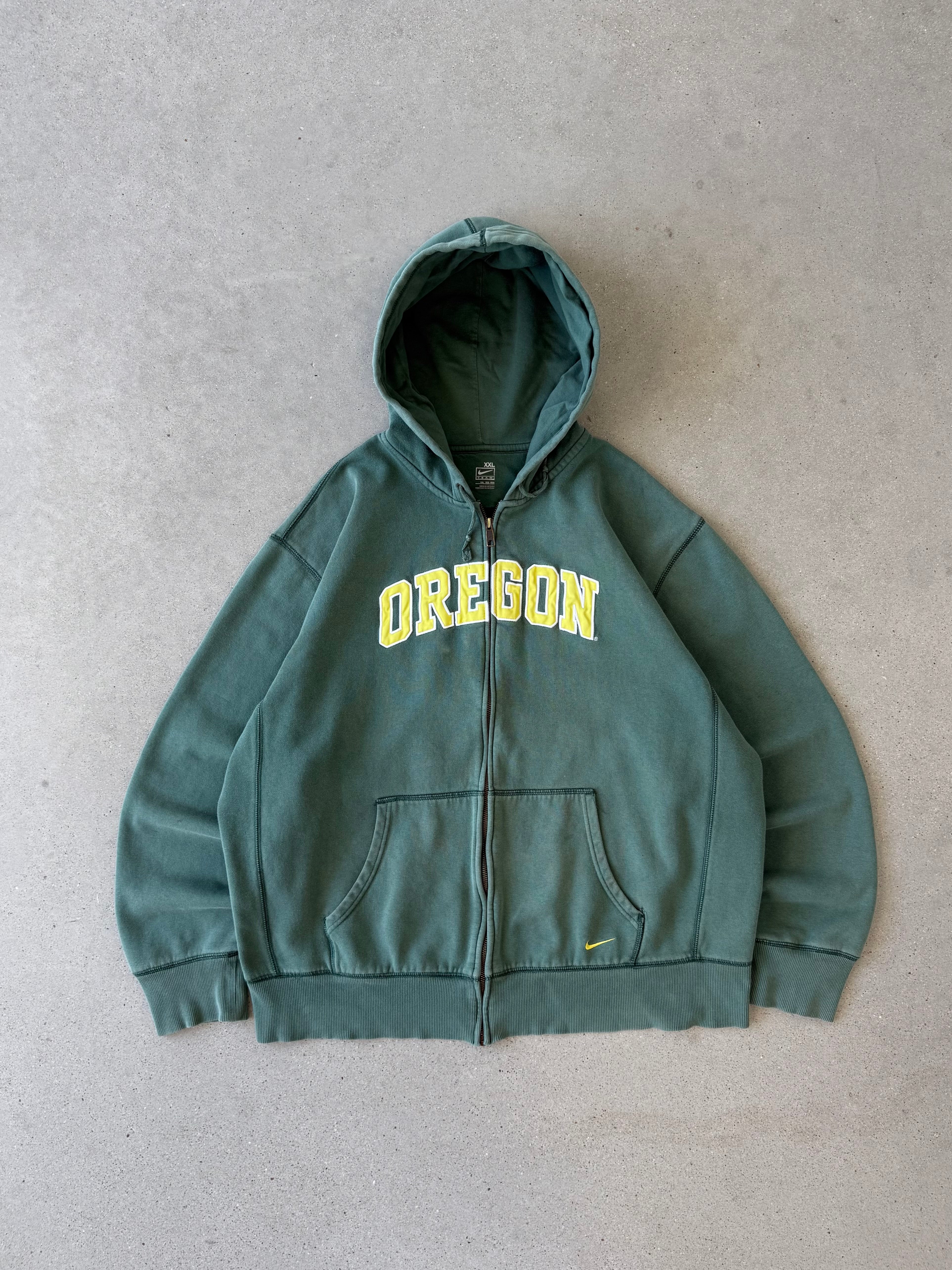 Vintage Nike Oregon Ducks Zip-up Hoodie - XXL