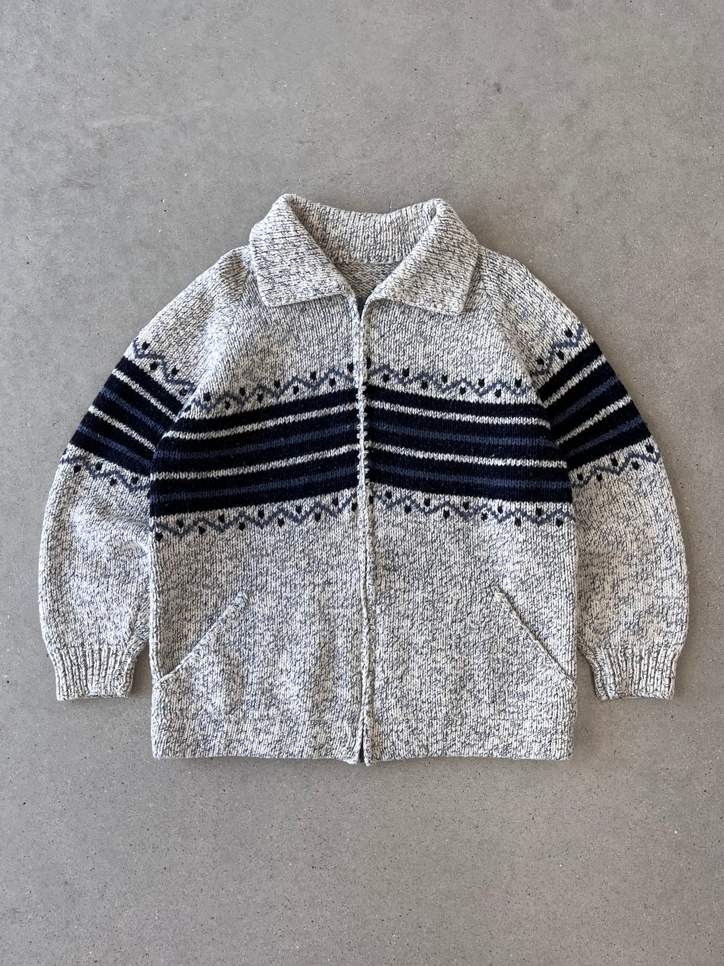 Vintage Zip-up Cardigan - L