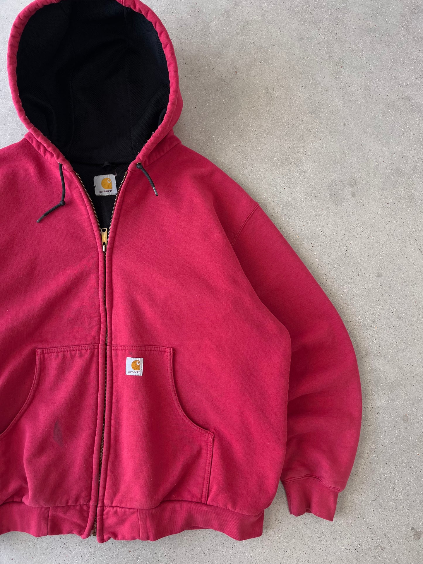 Vintage Carhartt Thermal-lined Cherry Zip-up Hoodie - XL