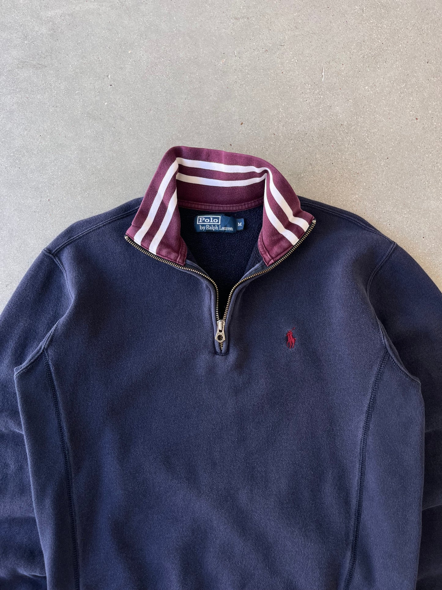 Vintage Polo Ralph Lauren Navy/Burgundy Quarter Zip - M