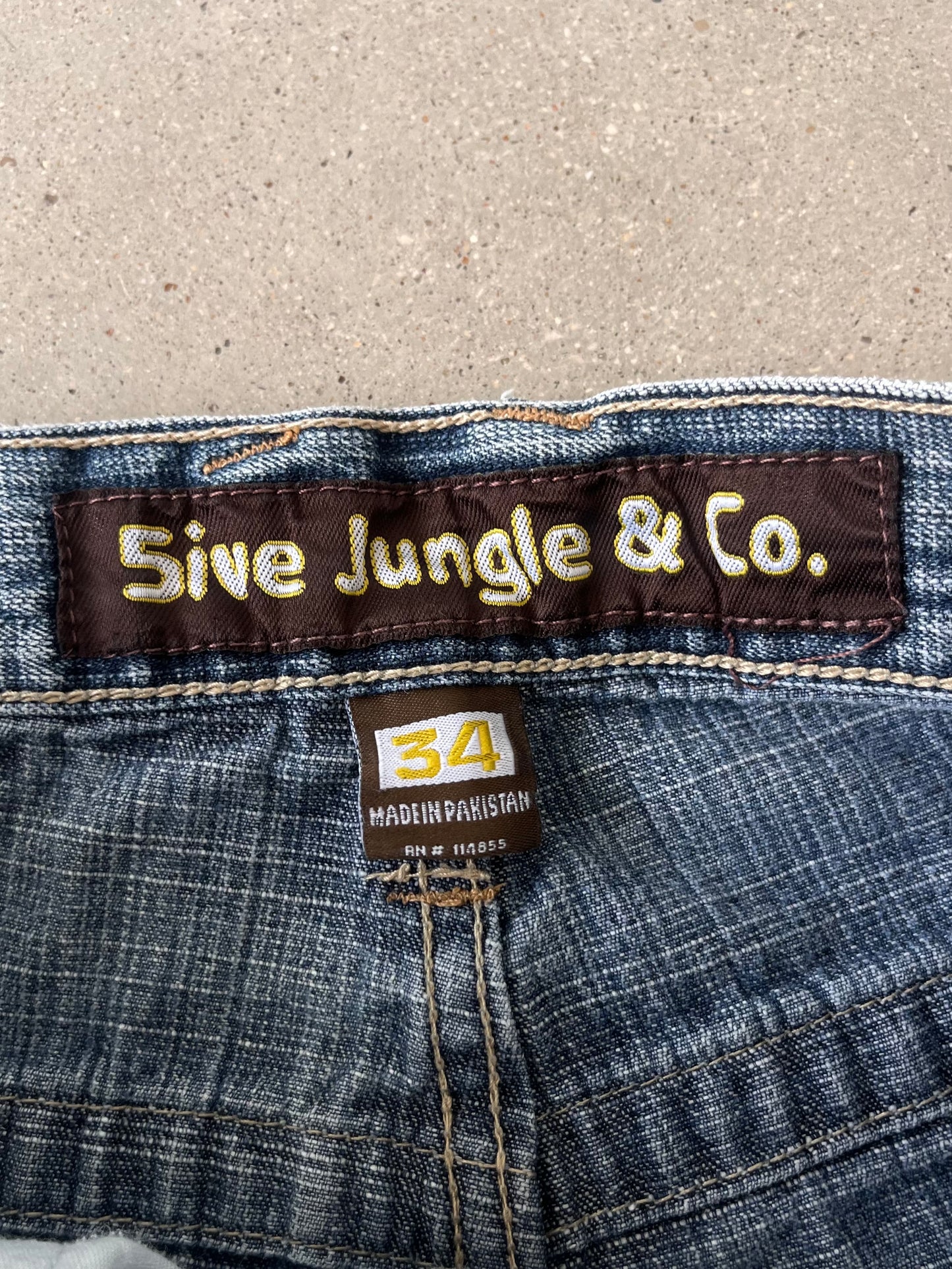 Vintage Y2K 5ive Jungle Baggy Embroidered Denim - 33x29