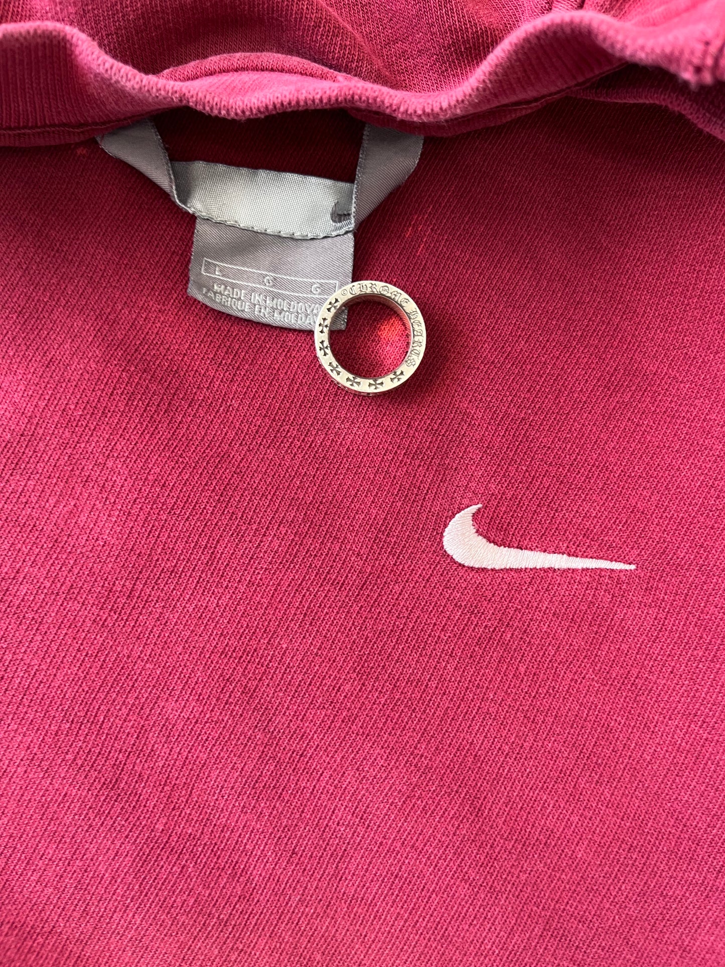 Vintage Nike Red Wine Mini Swoosh Crewneck - L