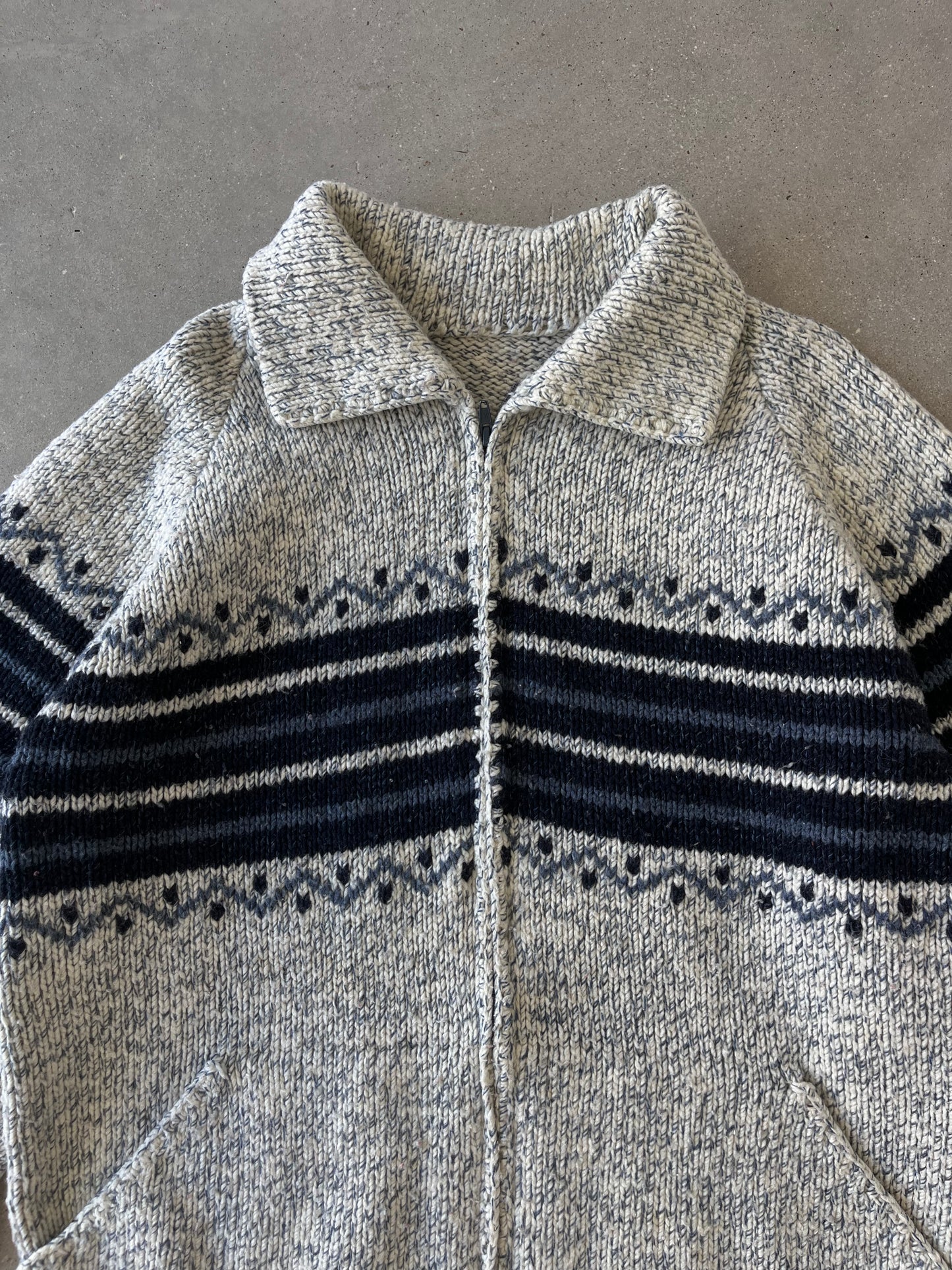 Vintage Zip-up Cardigan - L