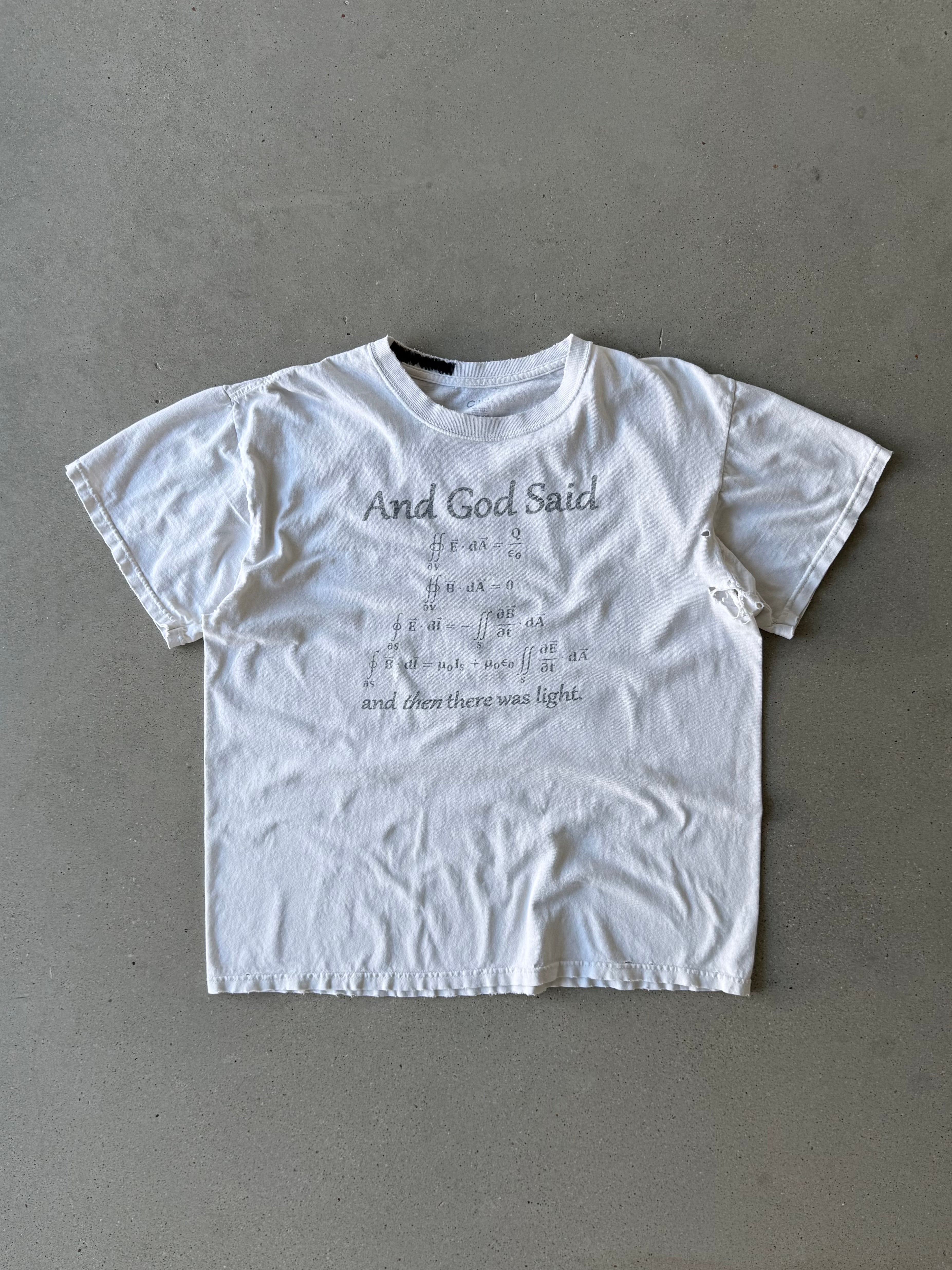Vintage 'And God Said' Distressed Tee - M