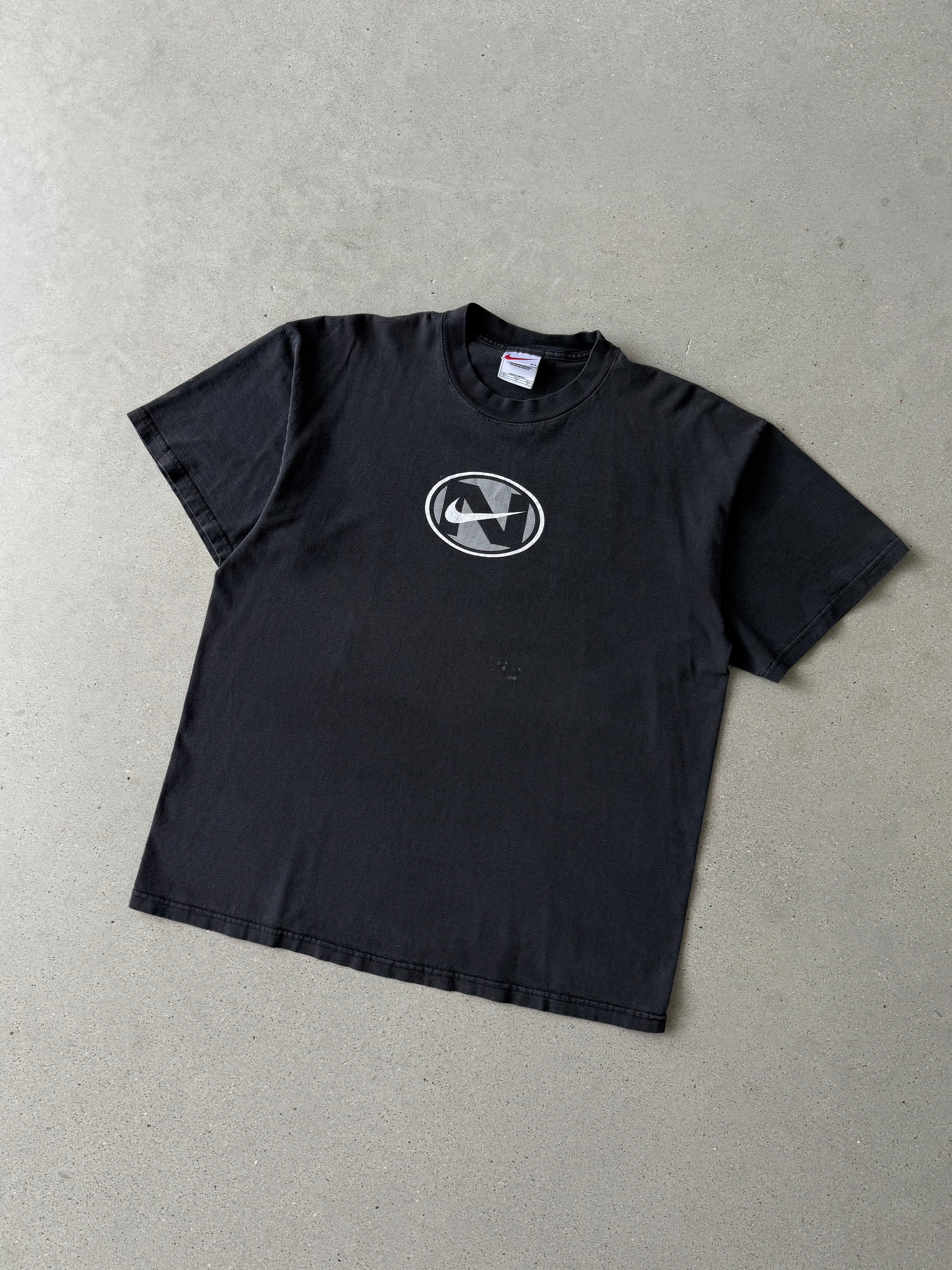 Vintage 1990s Nike Circle N Black Tee - XL